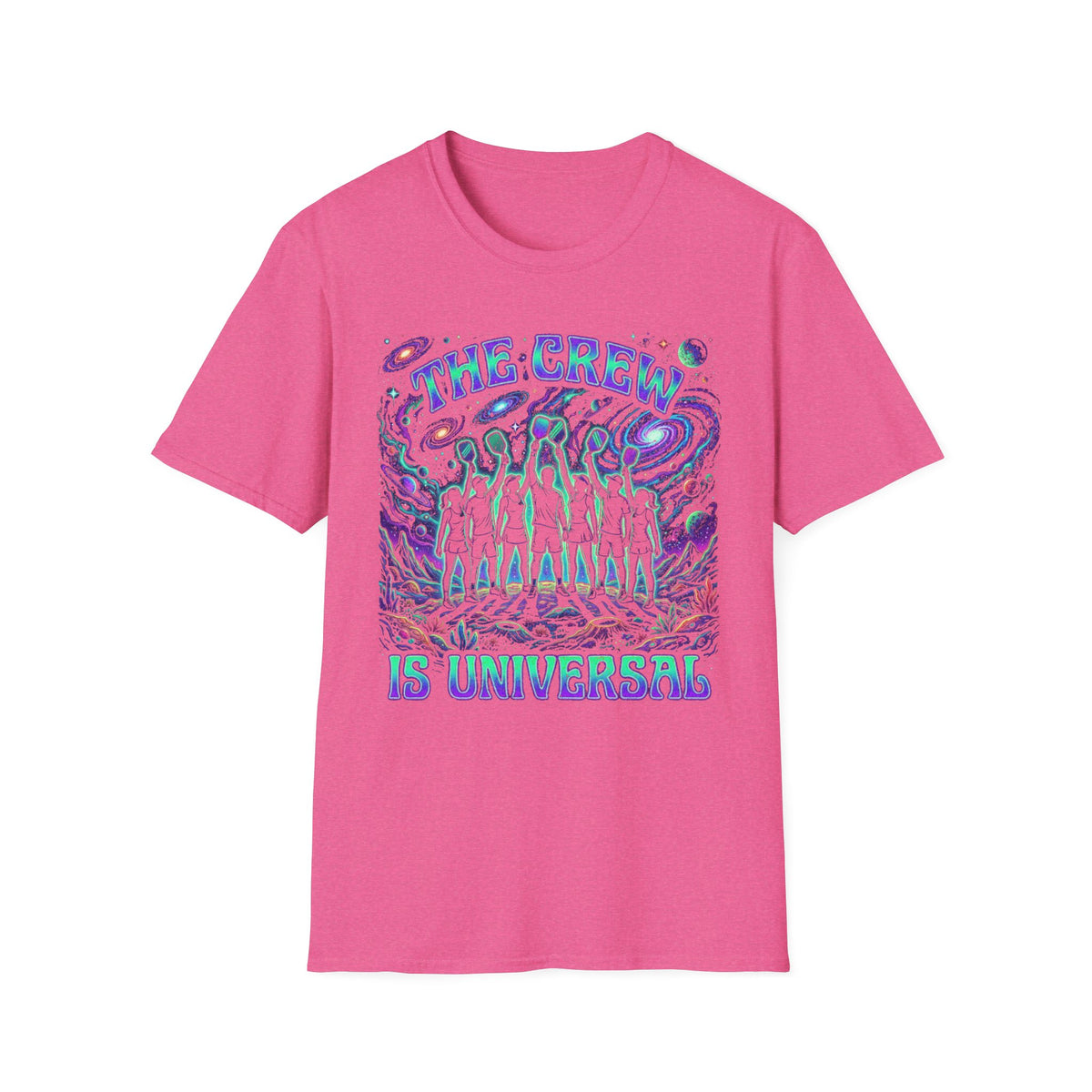 T‑Shirt — 'The Crew Is Universal' Psychedelic Alien Graphic Tee