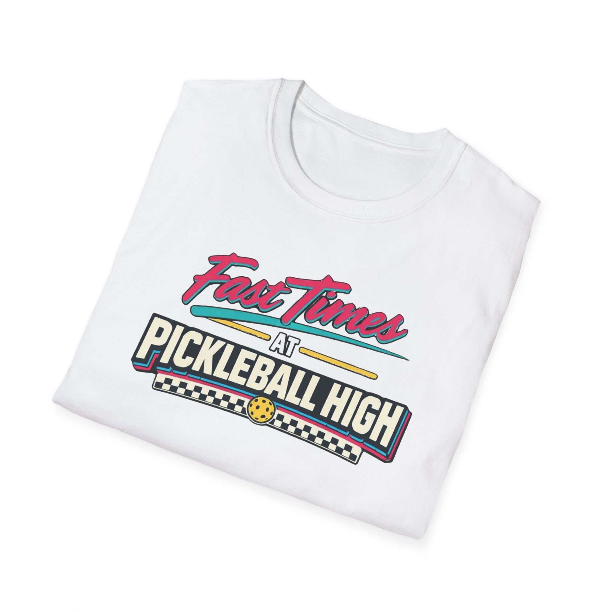 T-Shirt — "Fast Times at Pickleball High" Retro Graphic Tee