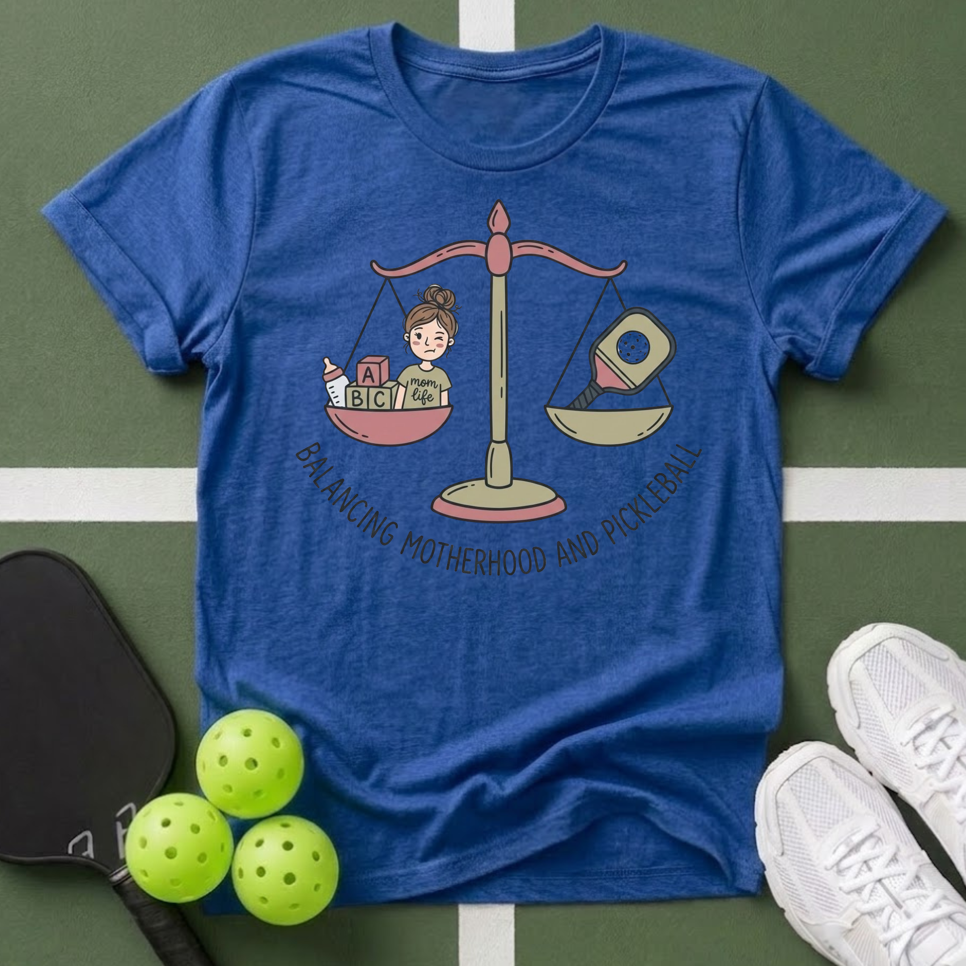 Balancing Motherhood and Pickleball T-Shirt