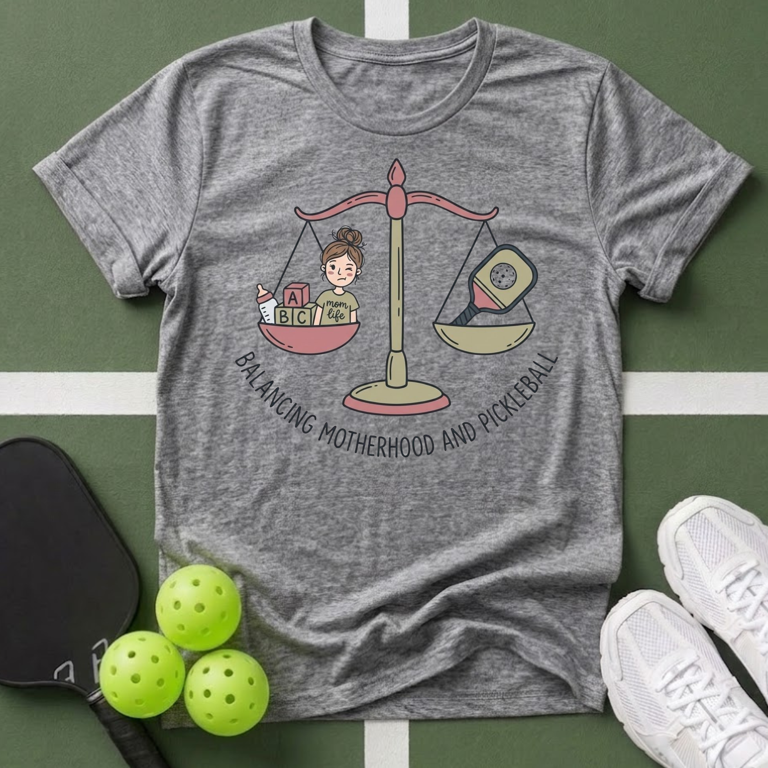 Balancing Motherhood and Pickleball T-Shirt