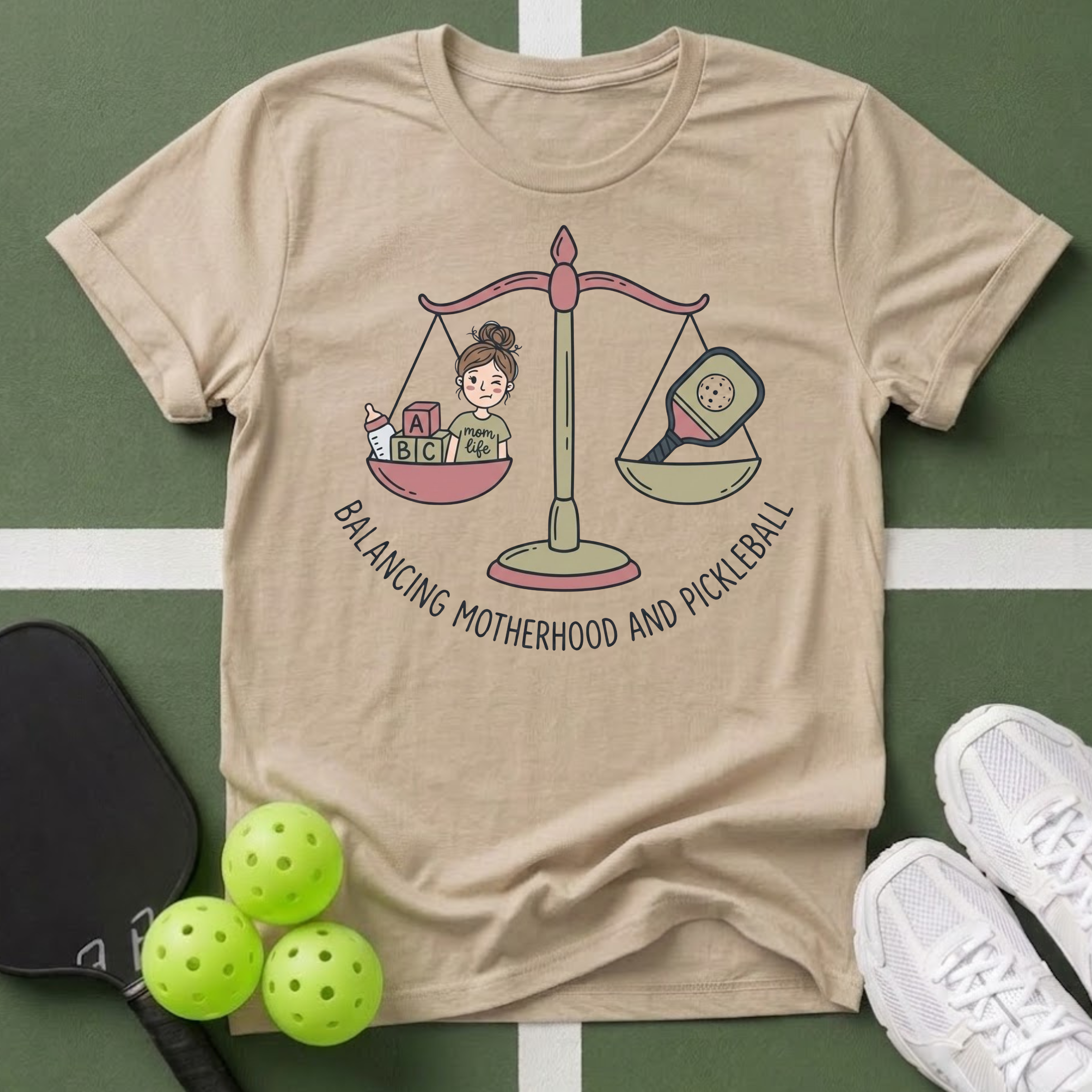 Balancing Motherhood and Pickleball T-Shirt