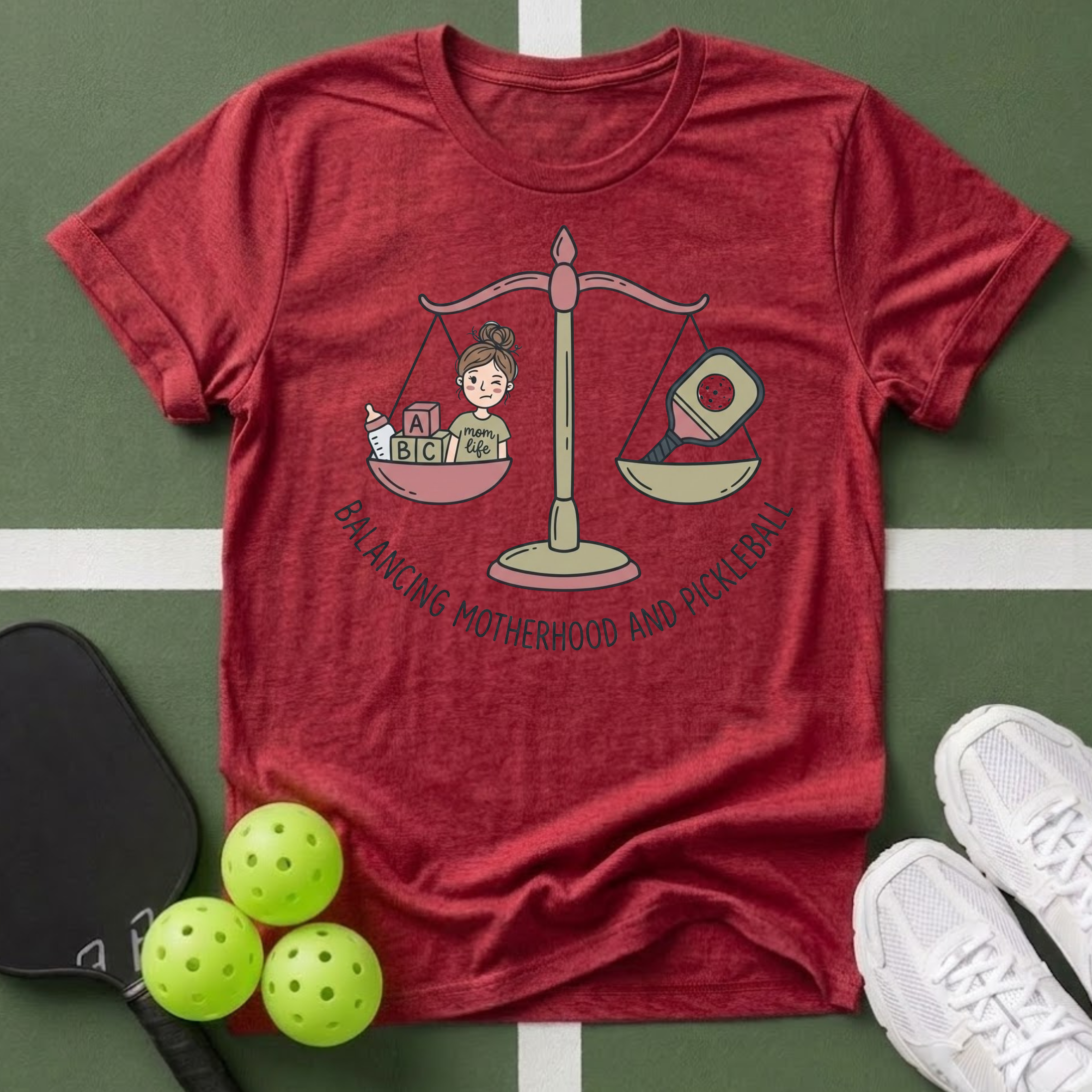 Balancing Motherhood and Pickleball T-Shirt
