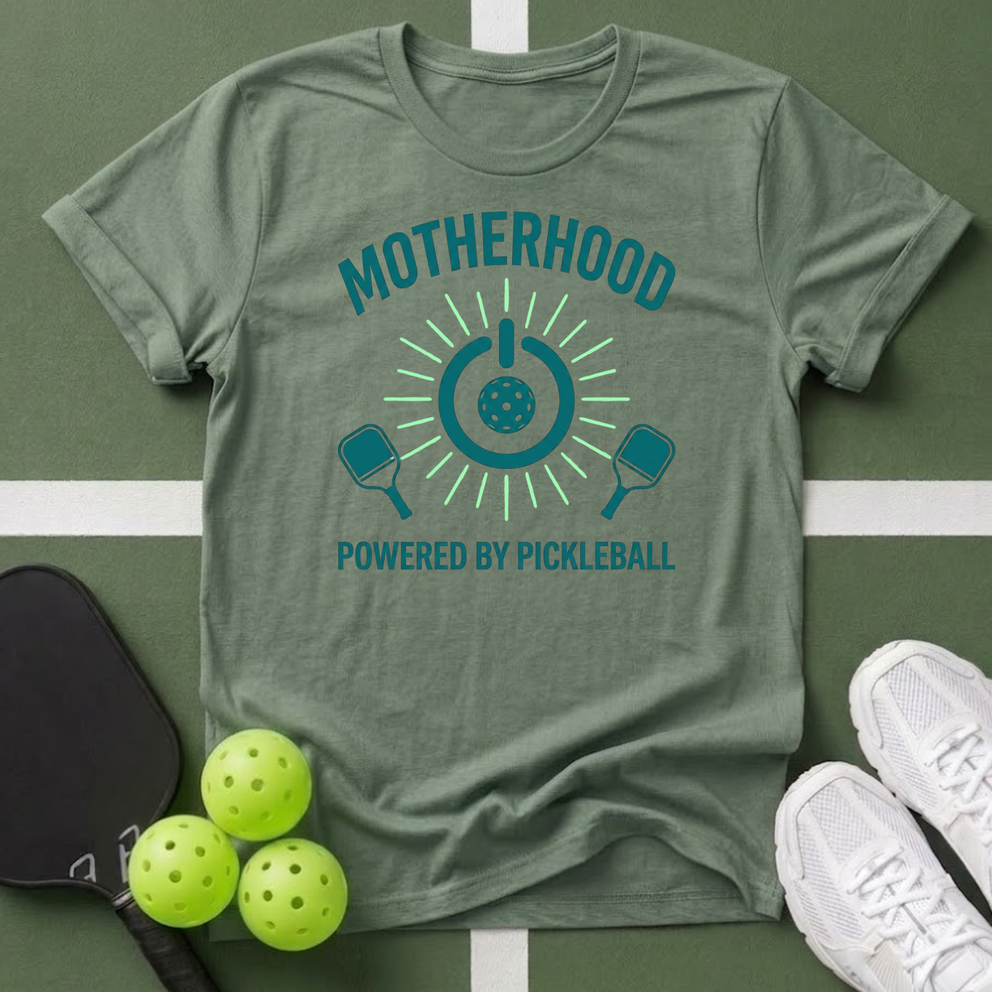 Motherhood Powered by Pickleball T-Shirt