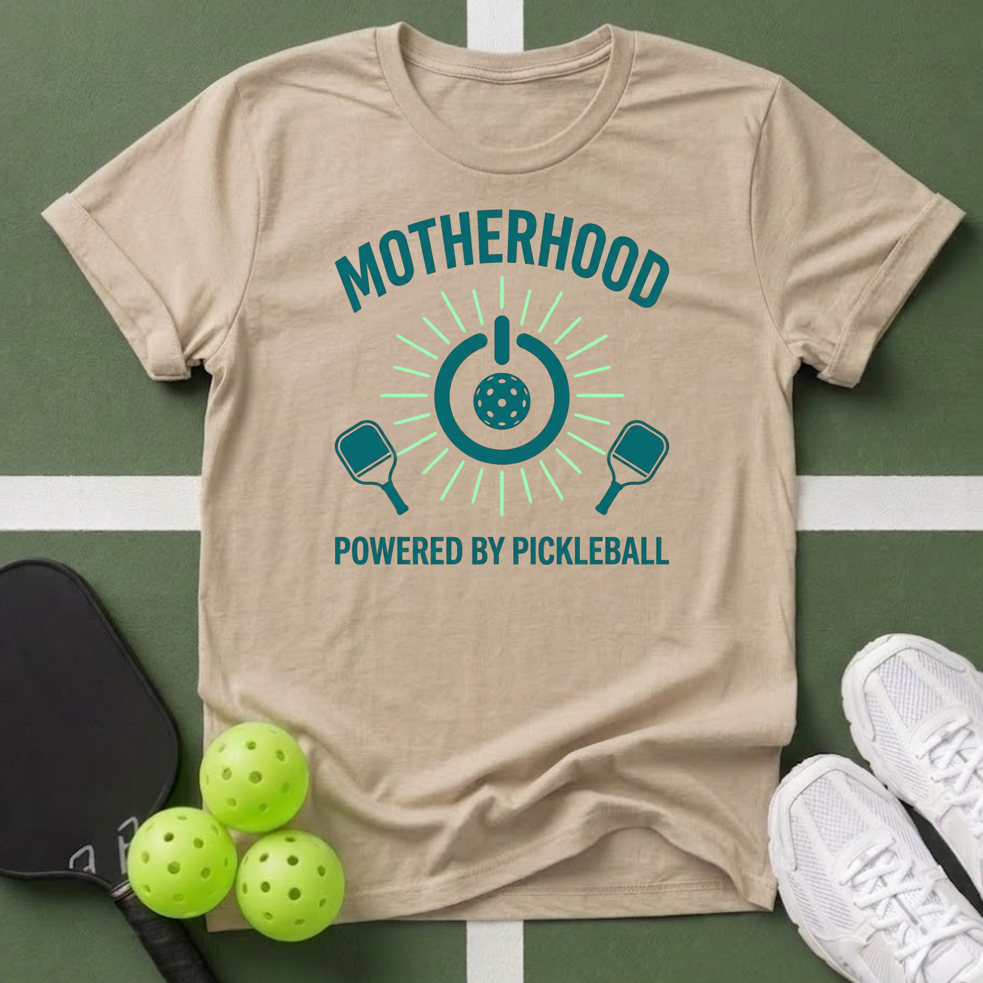 Motherhood Powered by Pickleball T-Shirt