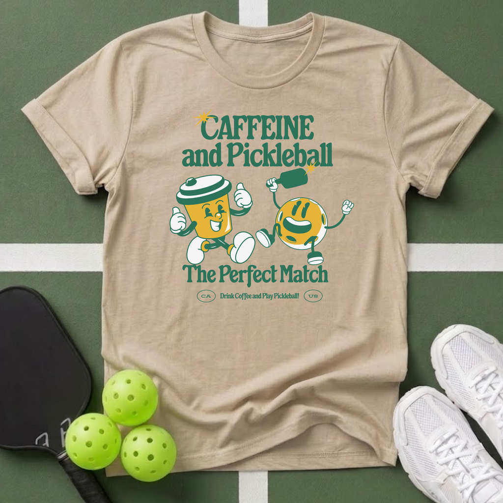 Caffeine & Pickleball T-Shirt