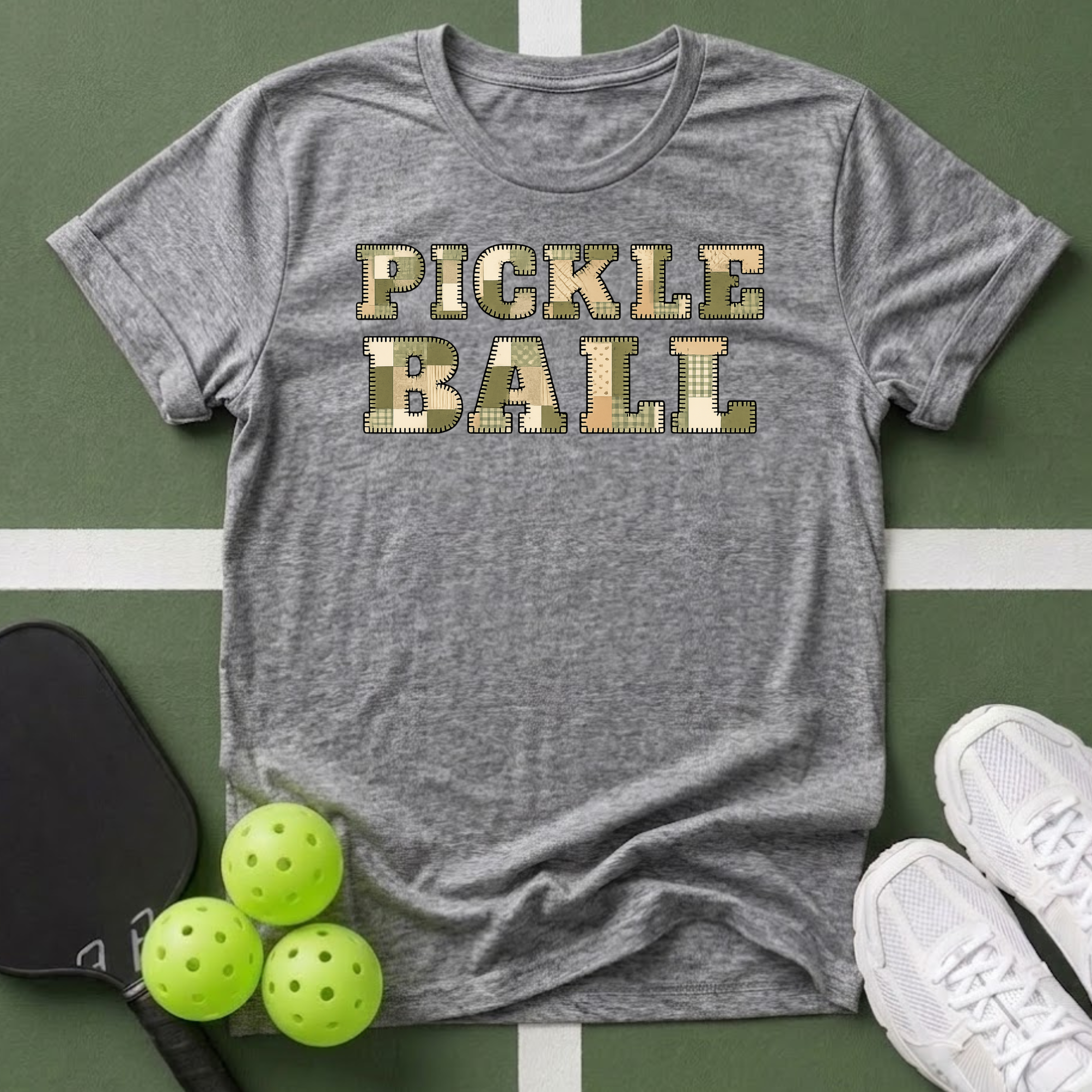 Pickleball Patchwork T-Shirt