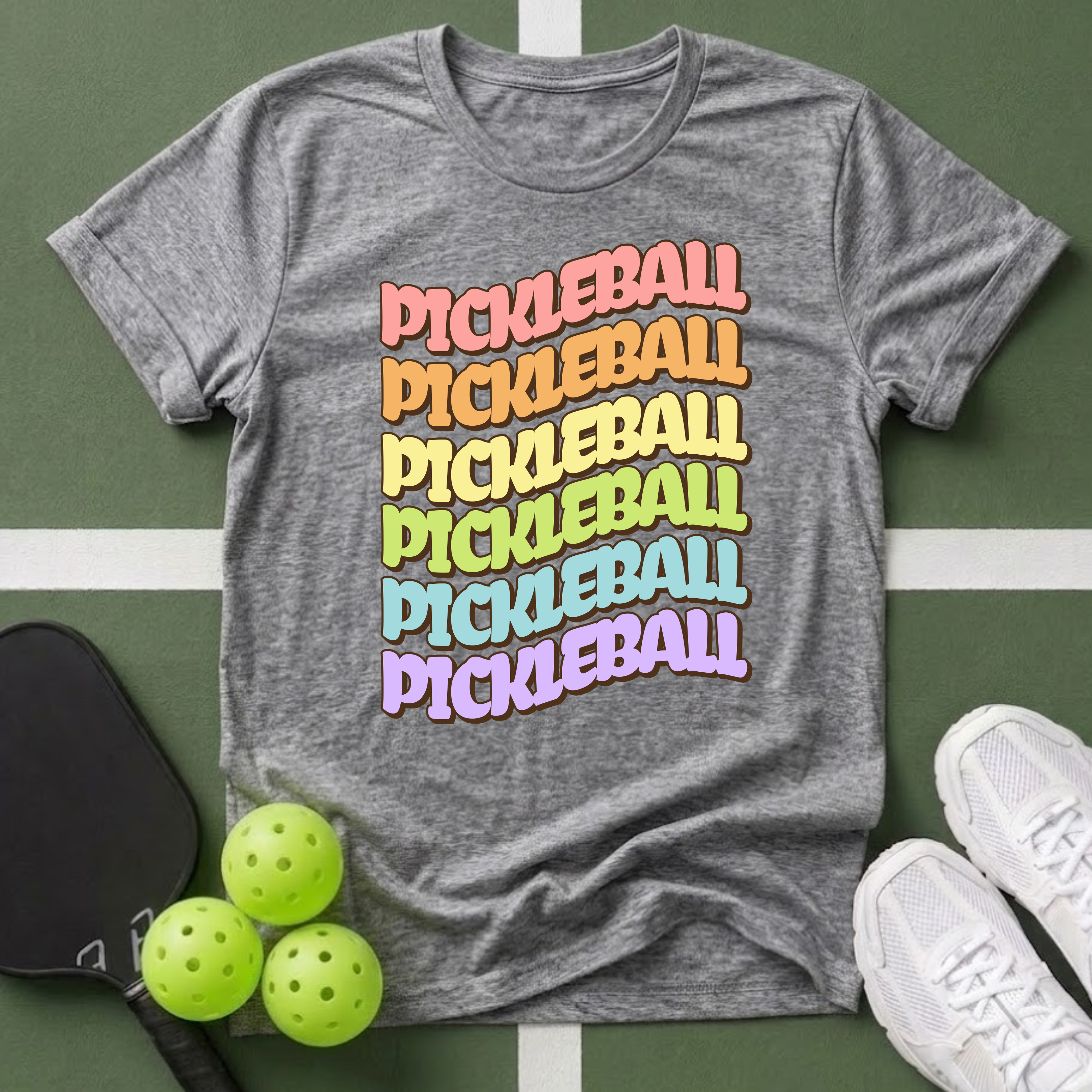 Pickleball Rainbow T Shirt
