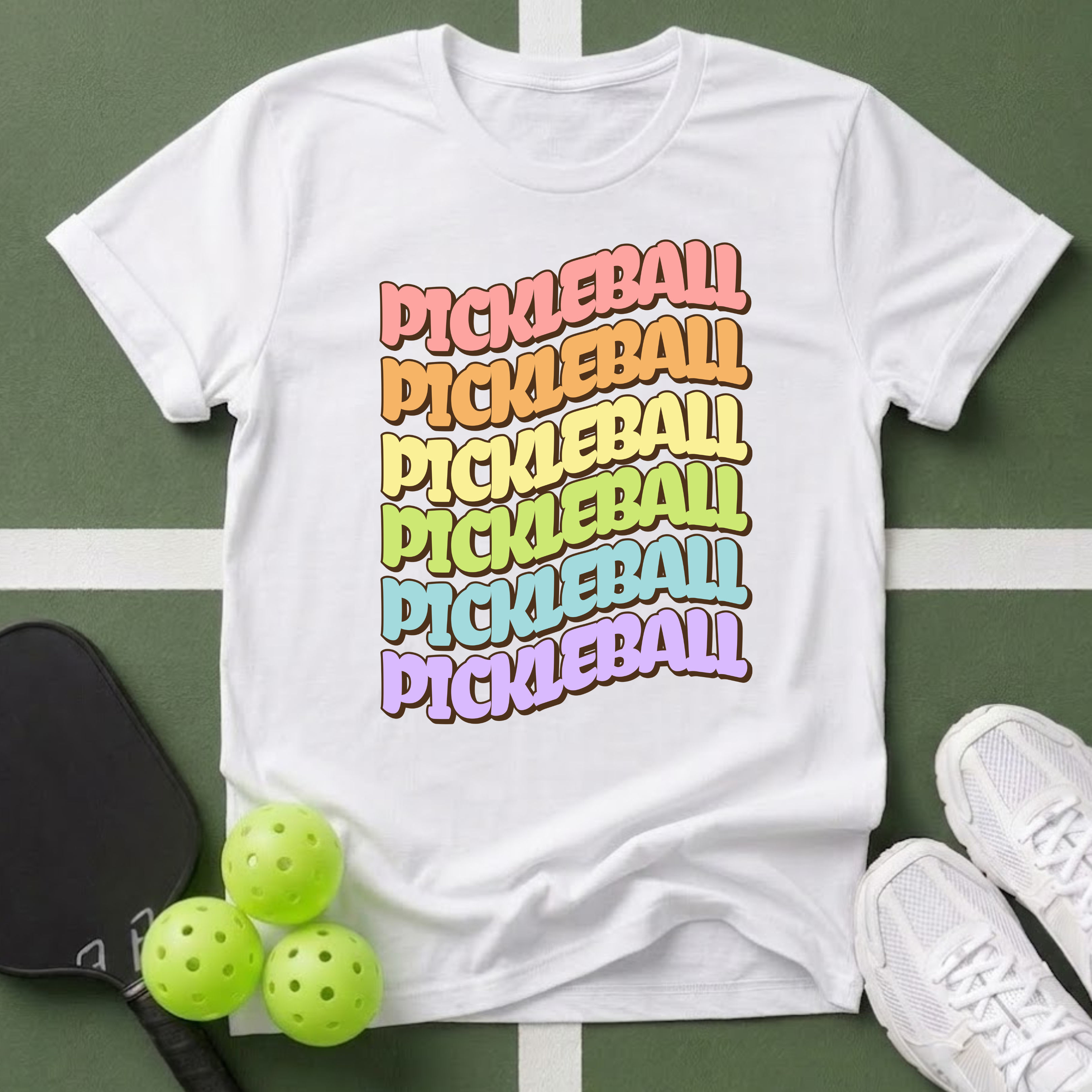 Pickleball Rainbow T Shirt