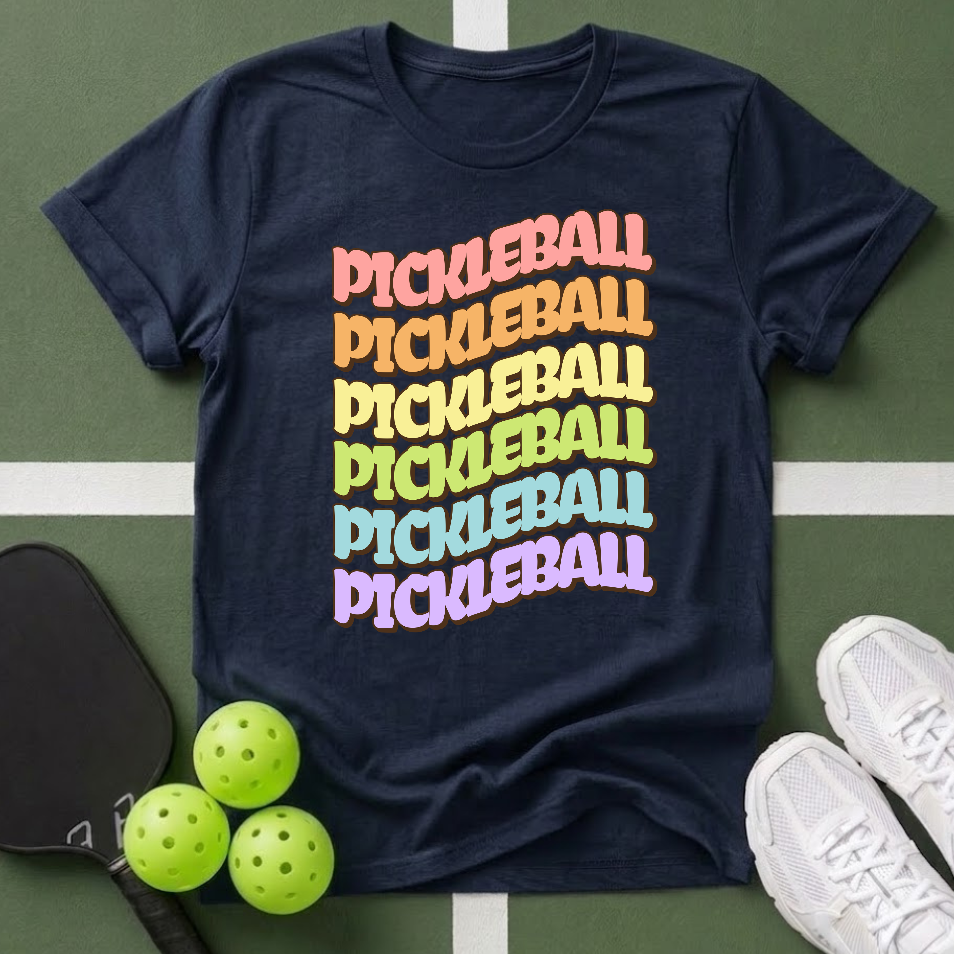 Pickleball Rainbow T Shirt