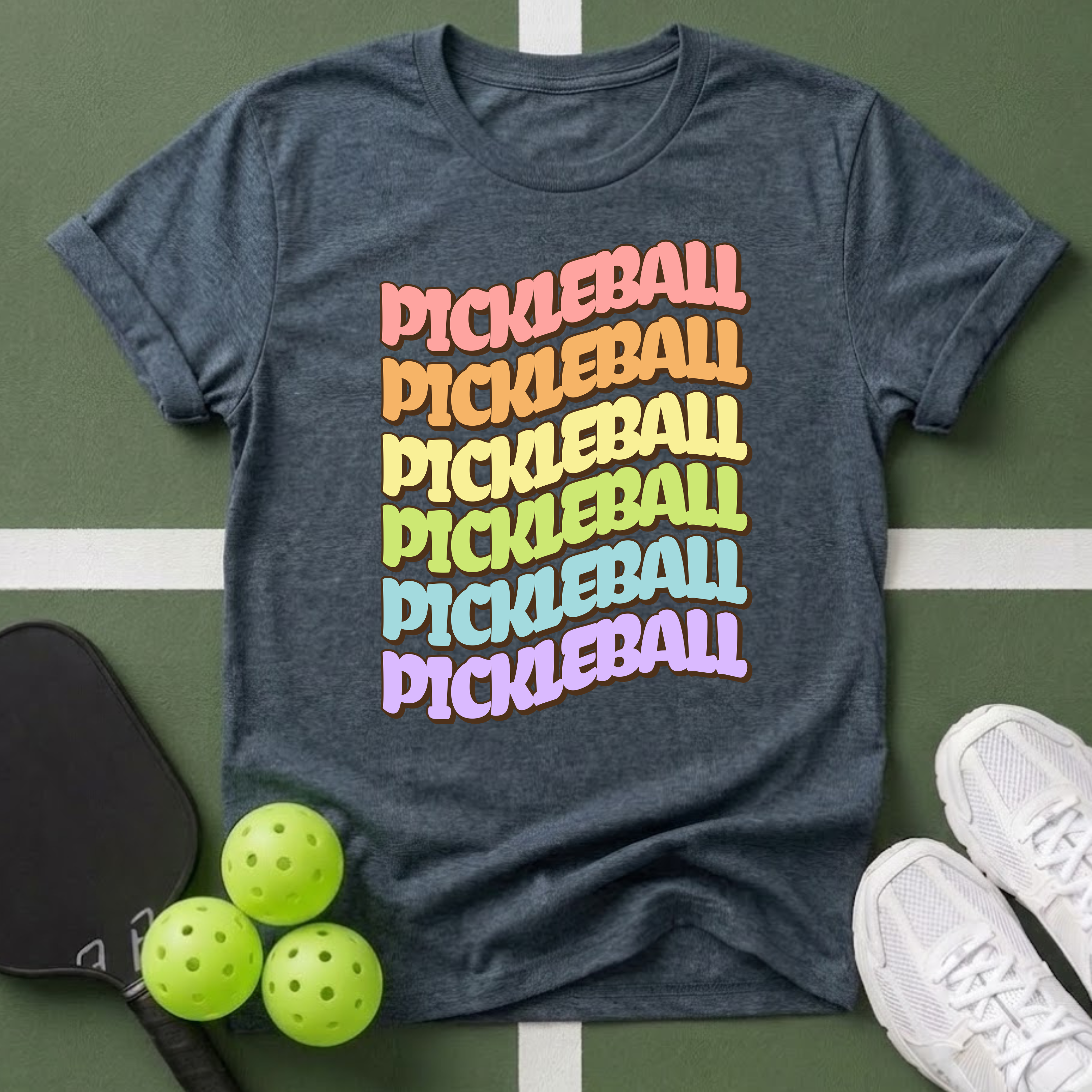 Pickleball Rainbow T Shirt