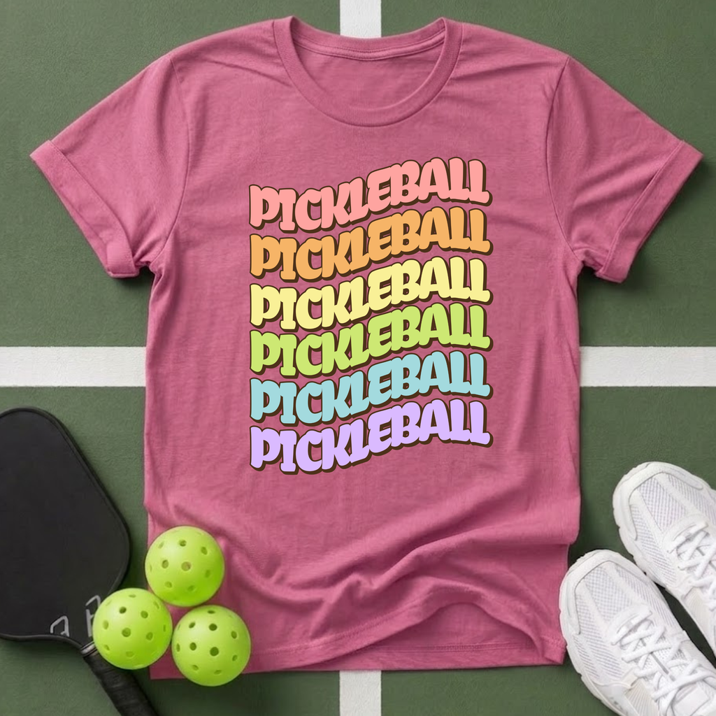 Pickleball Rainbow T Shirt