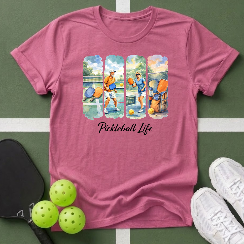Watercolor Pickleball Players  T-Shirt