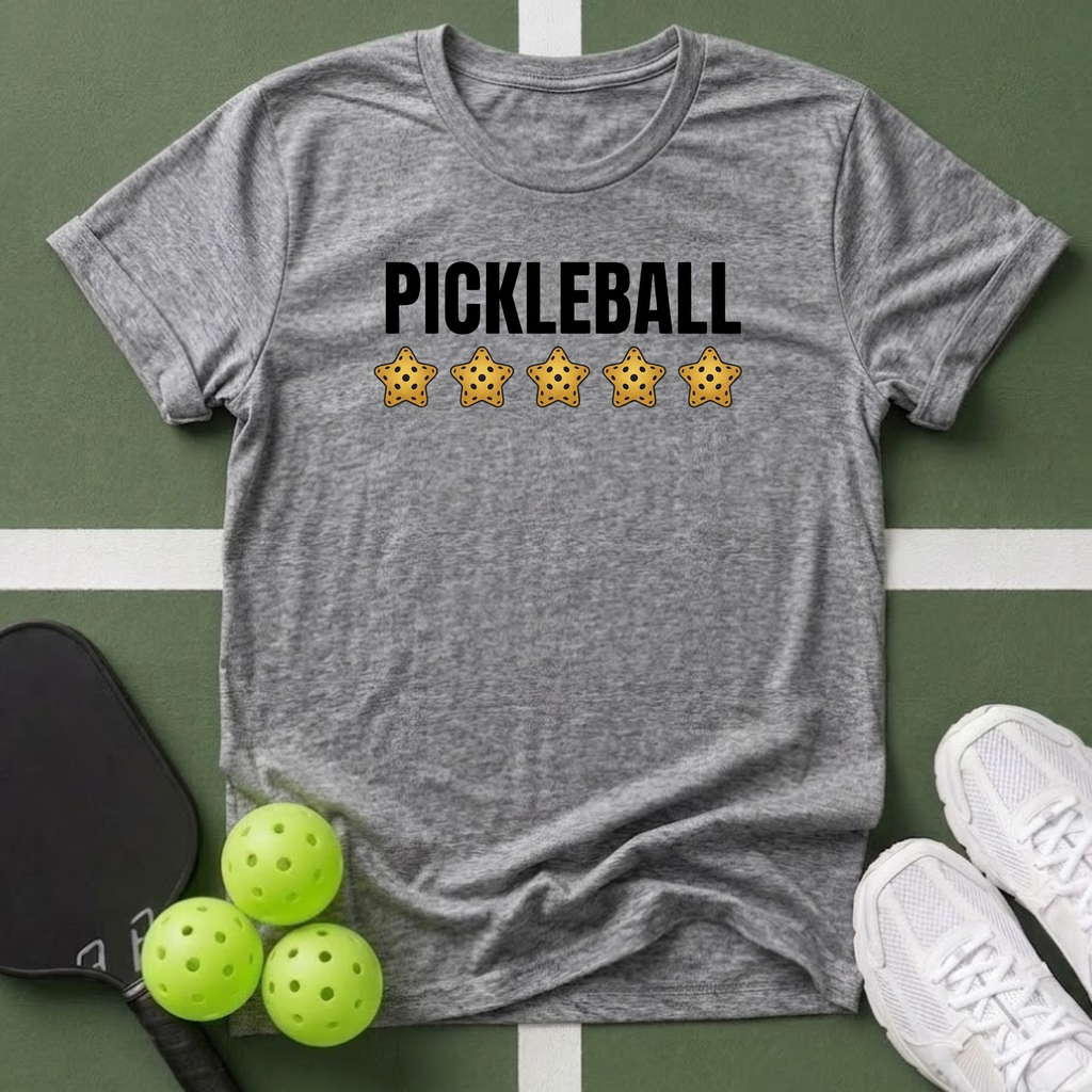 Pickleball 5-Star Rating T-Shirt