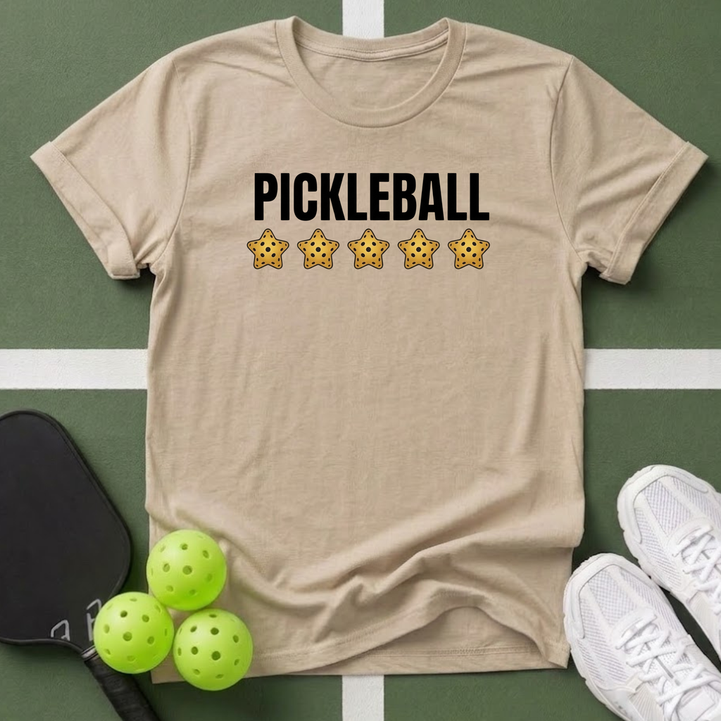 Pickleball 5-Star Rating T-Shirt
