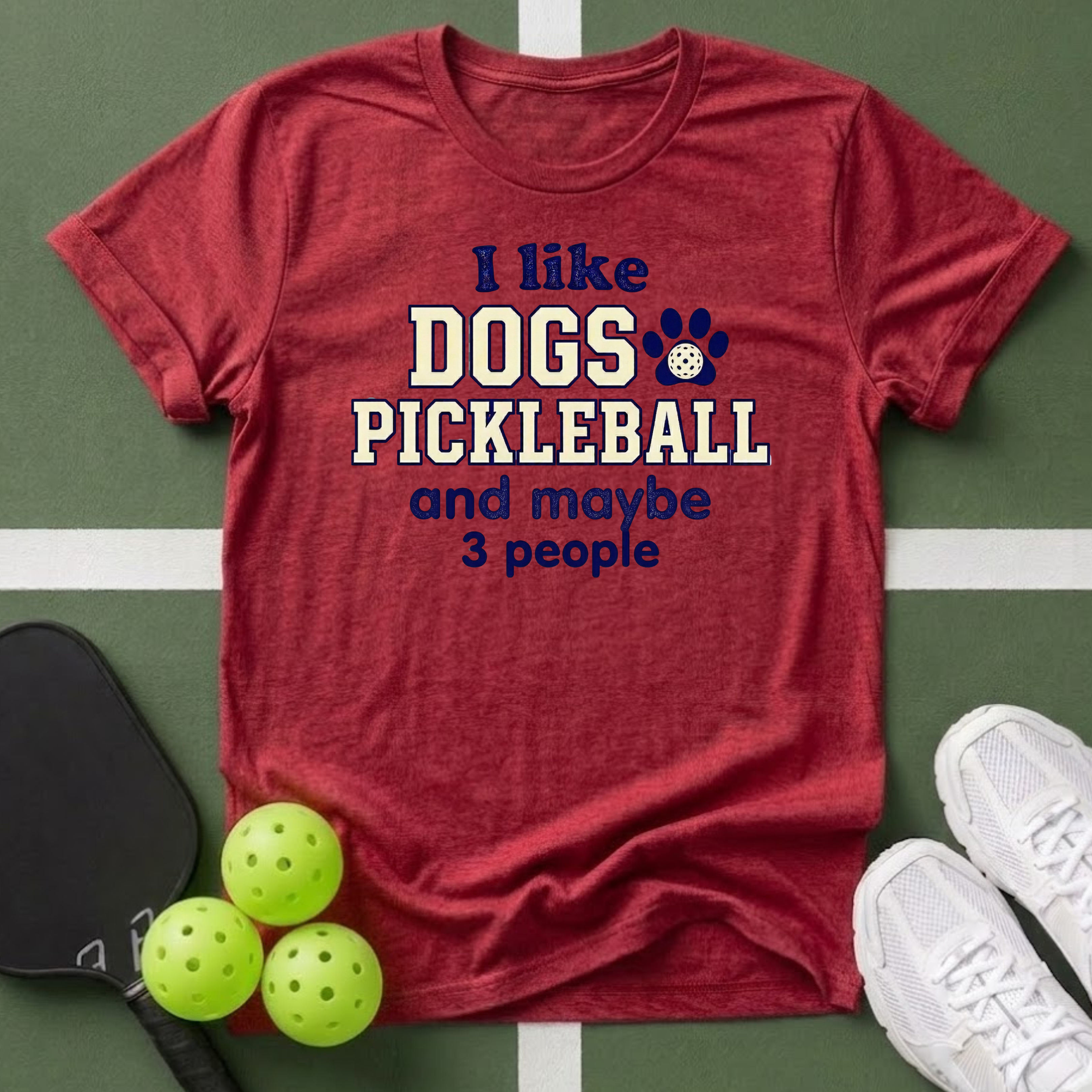 I like dogs, pickleball, and maybe 3 people T Shirt