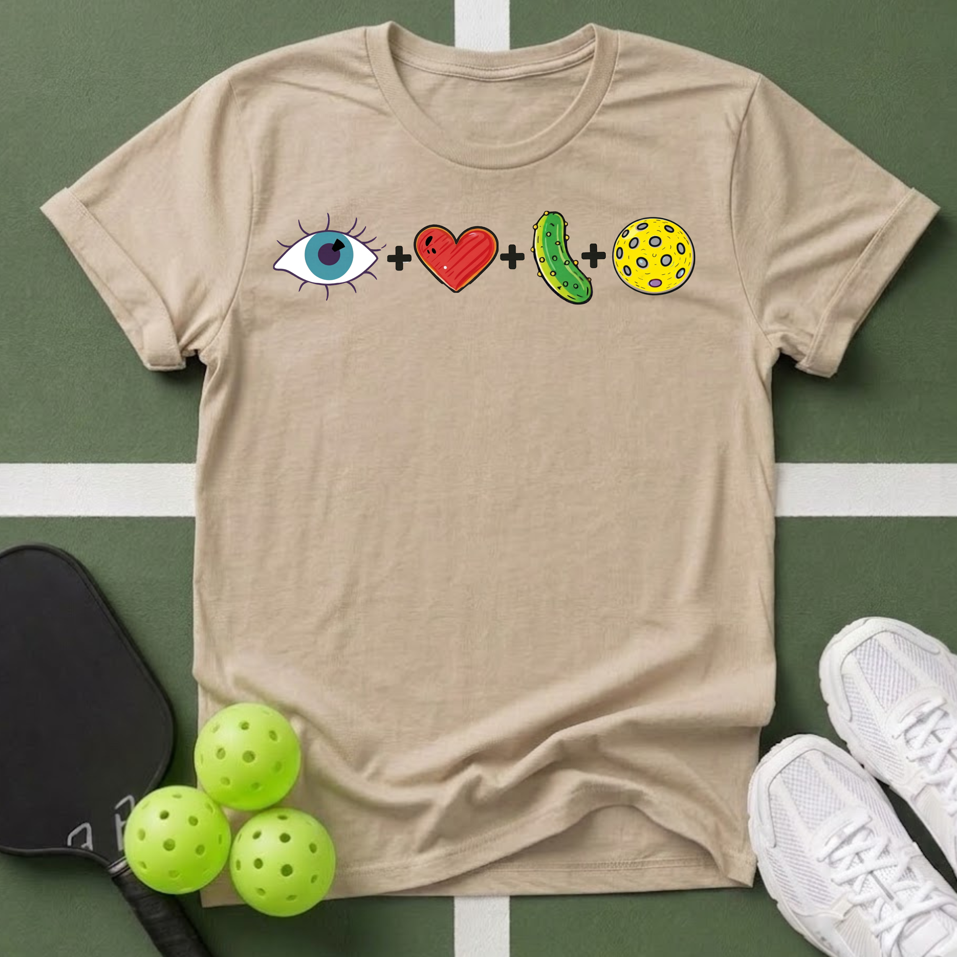 Heart + Pickle + Cookie Emoji T-Shirt