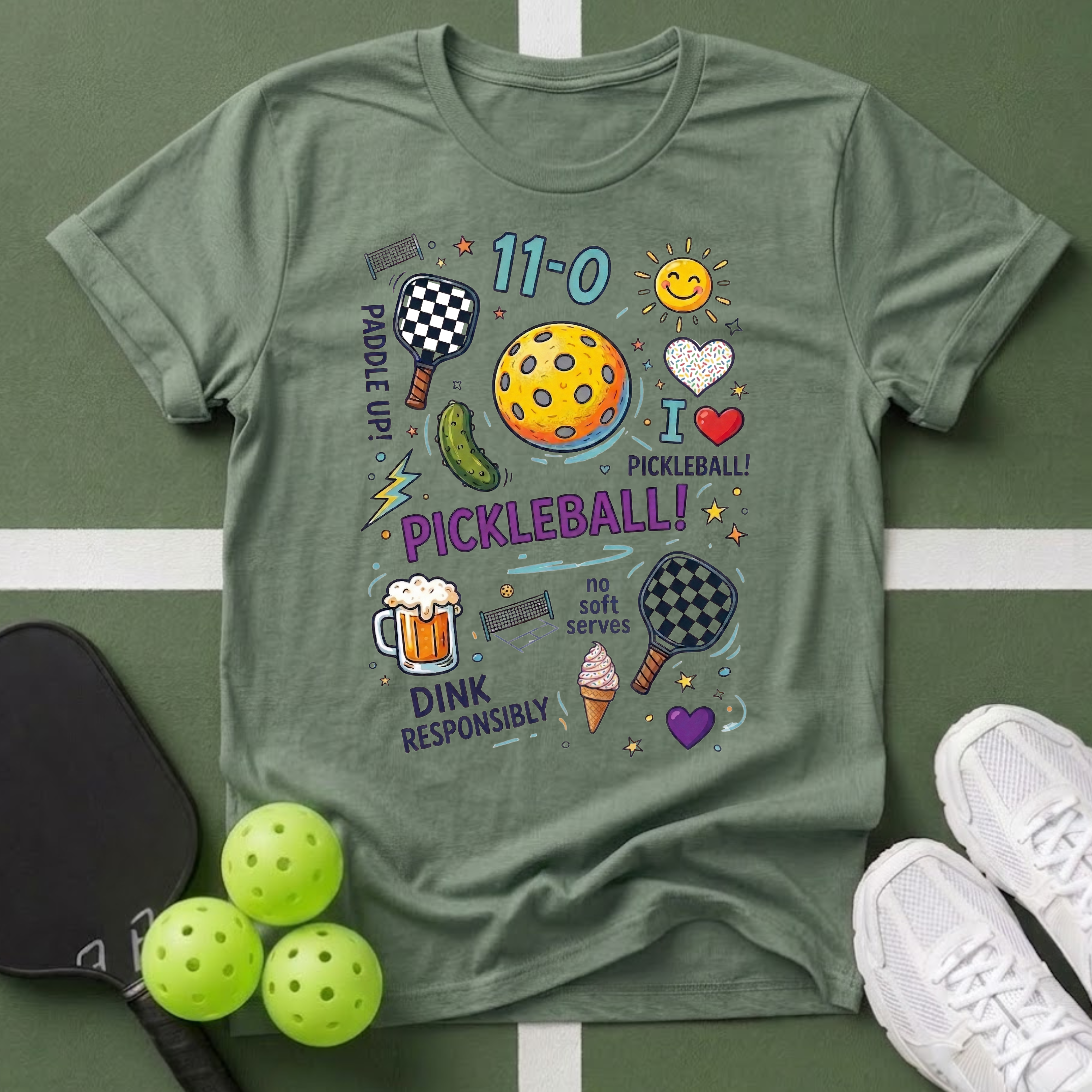 Pickleball Doodle T-Shirt