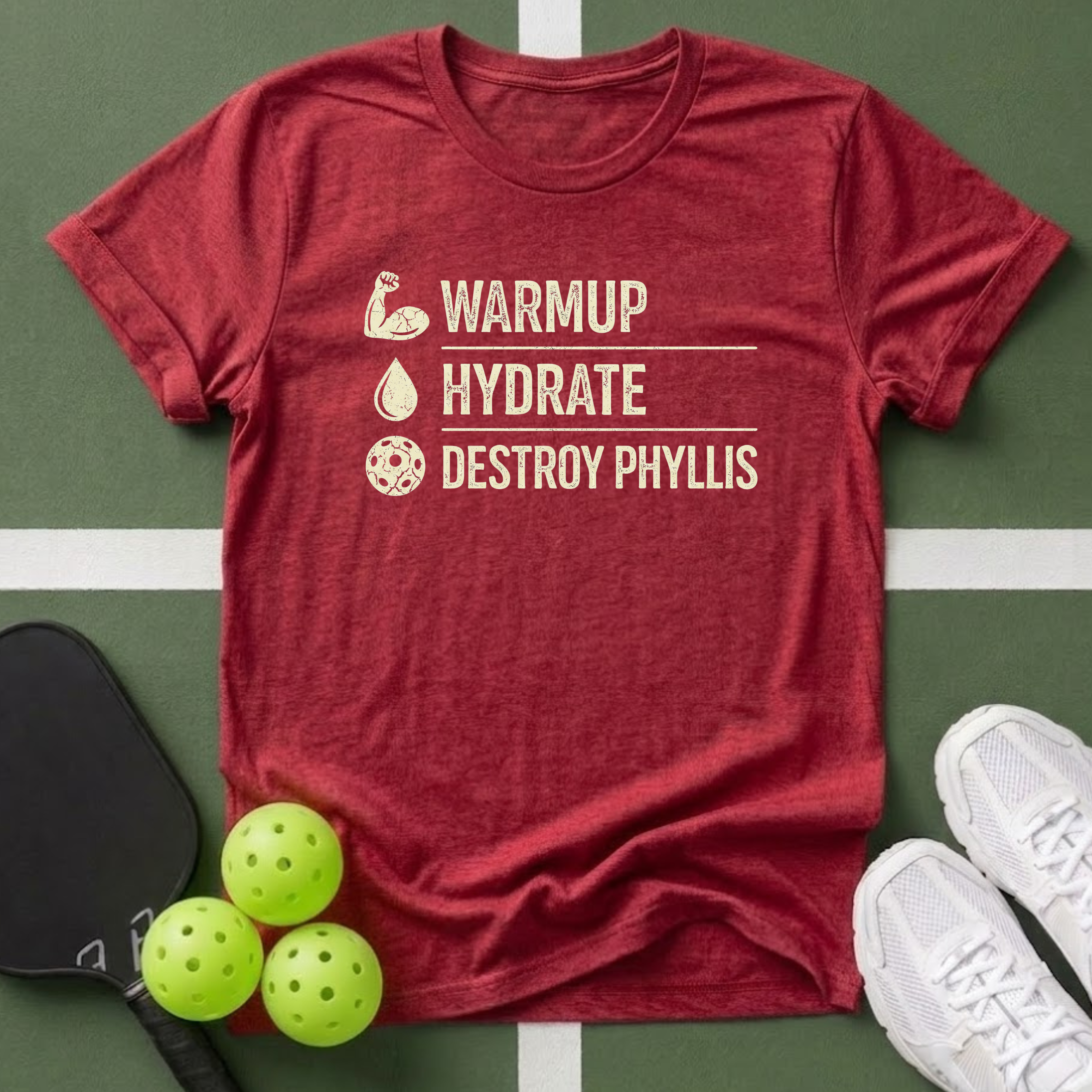Warmup Hydrate Destroy Phyllis T-Shirt