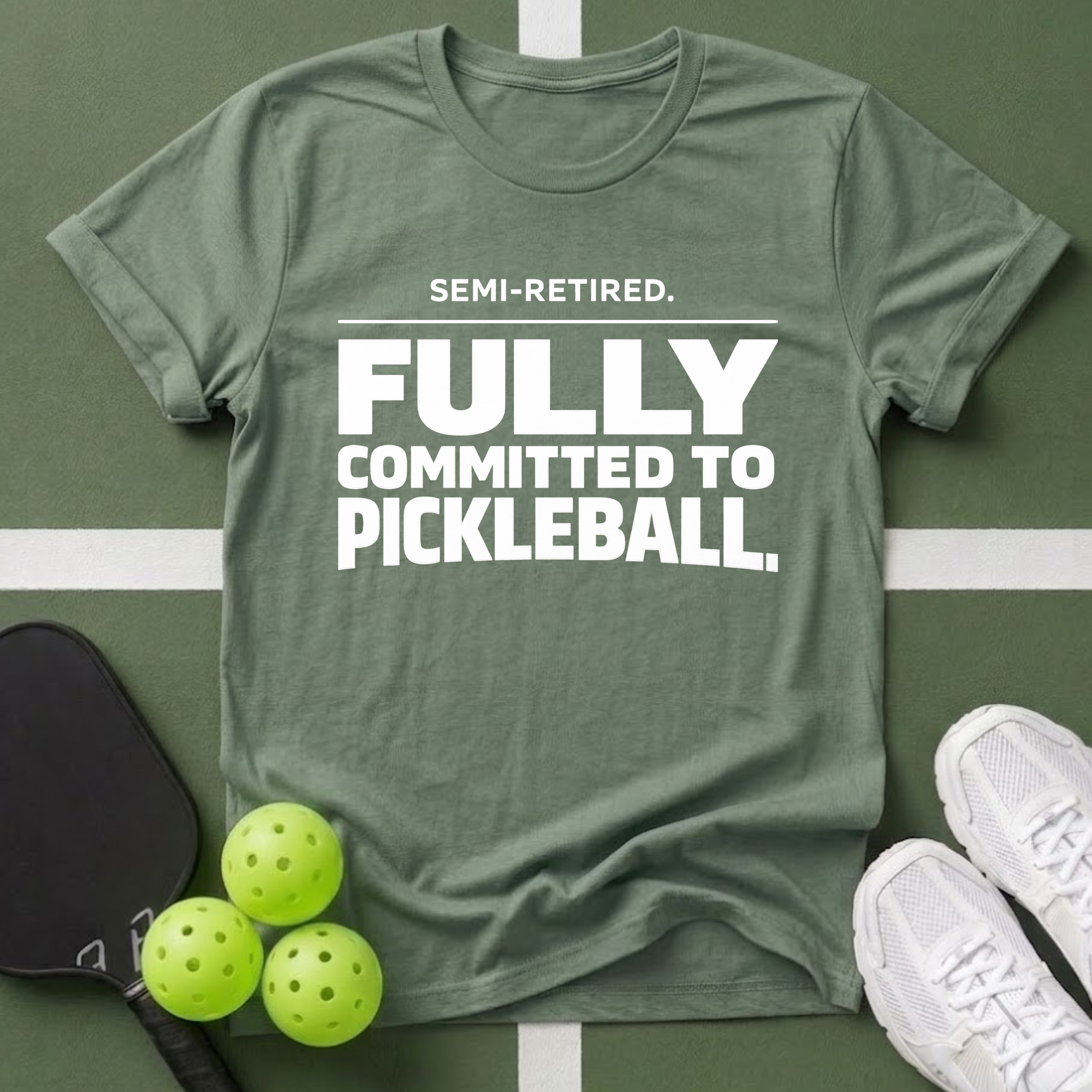 Semi-Retired. Fully Committed to Pickleball T-Shirt