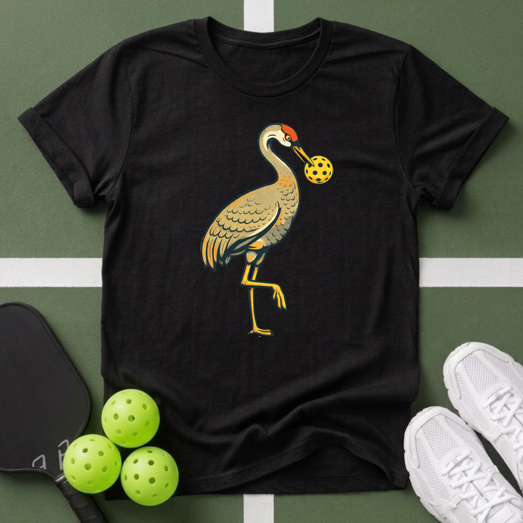 Sandhill Crane with Pickleball T-Shirt