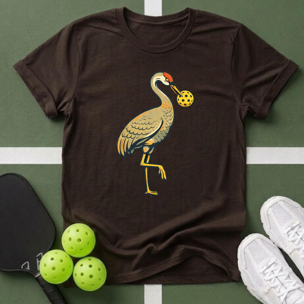 Sandhill Crane with Pickleball T-Shirt