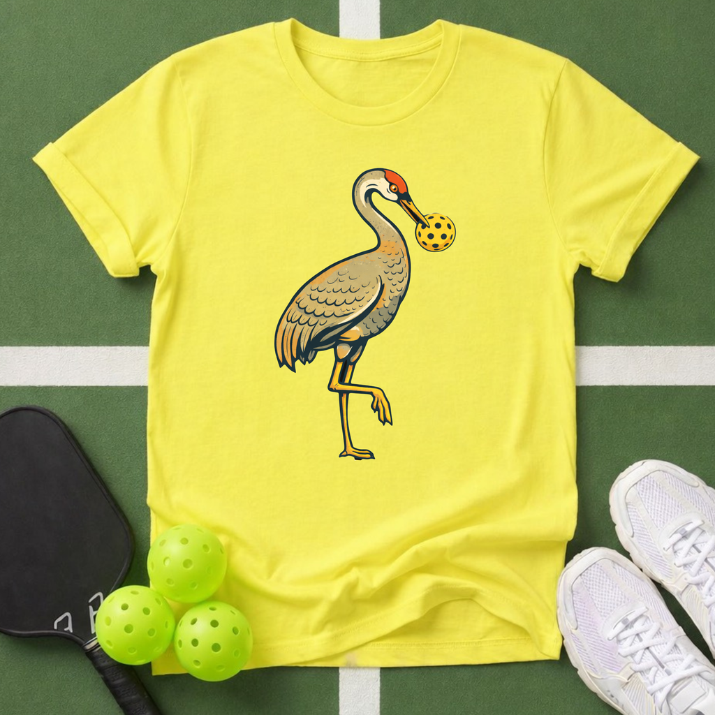 Sandhill Crane with Pickleball T-Shirt