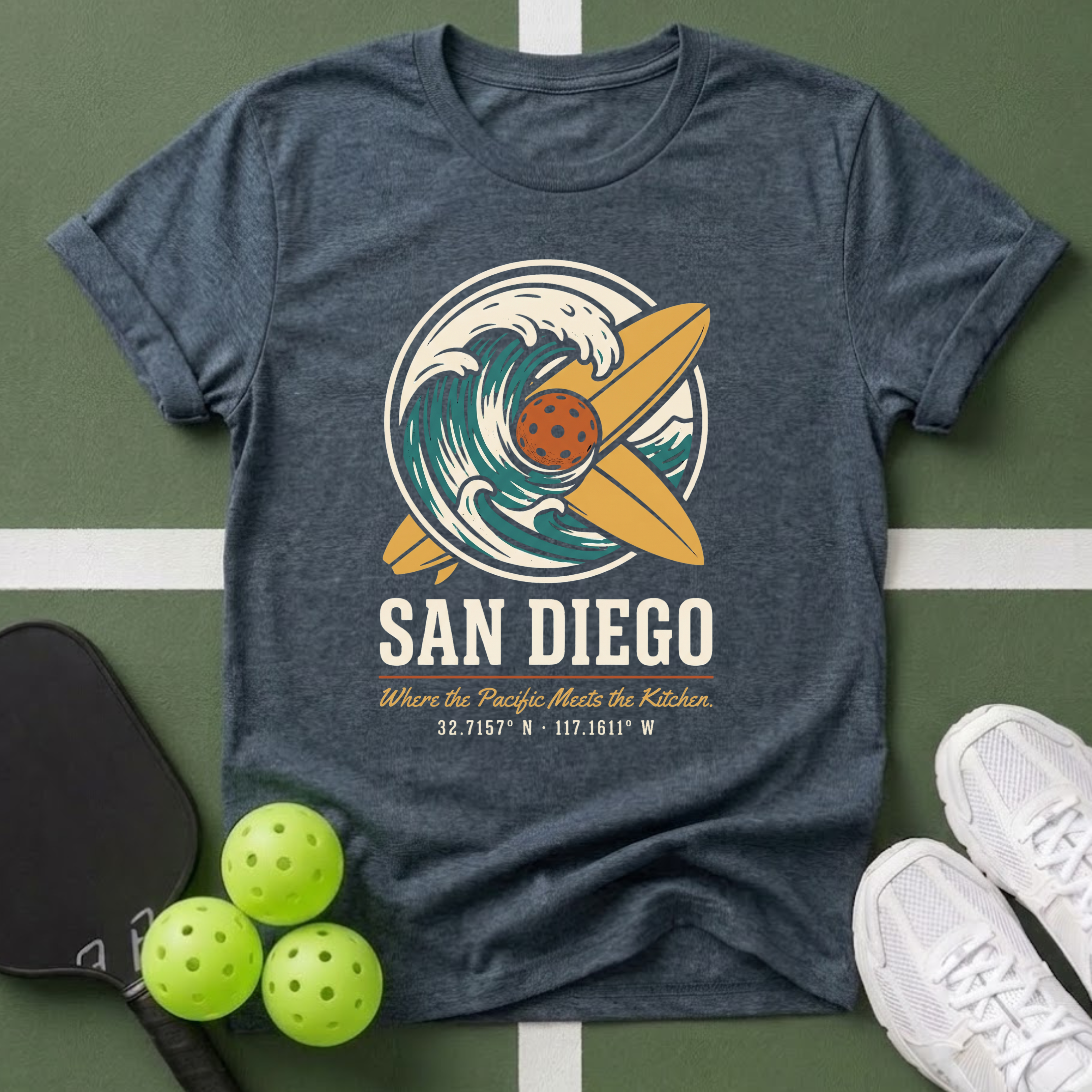 San Diego Surfboard Wave T-Shirt