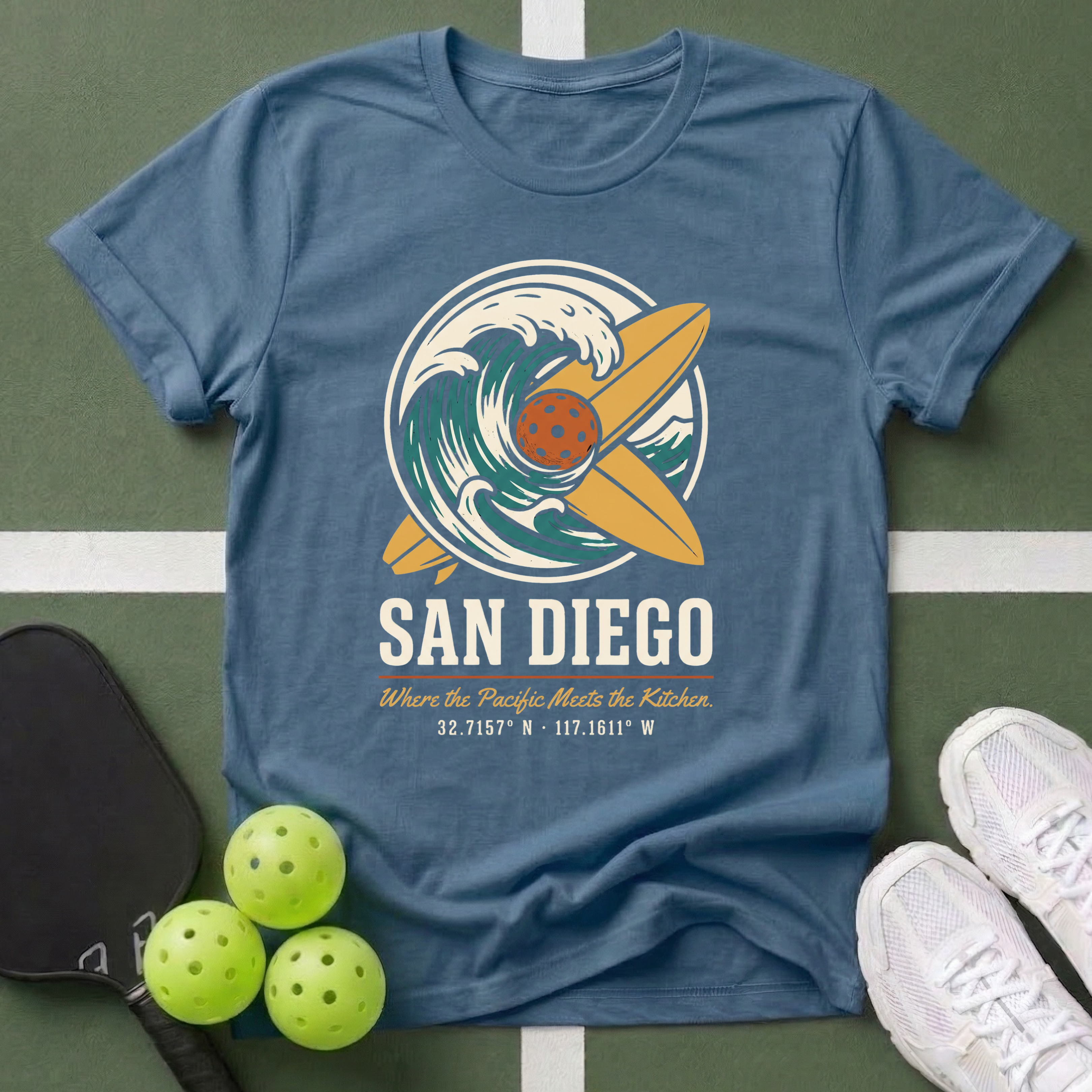 San Diego Surfboard Wave T-Shirt