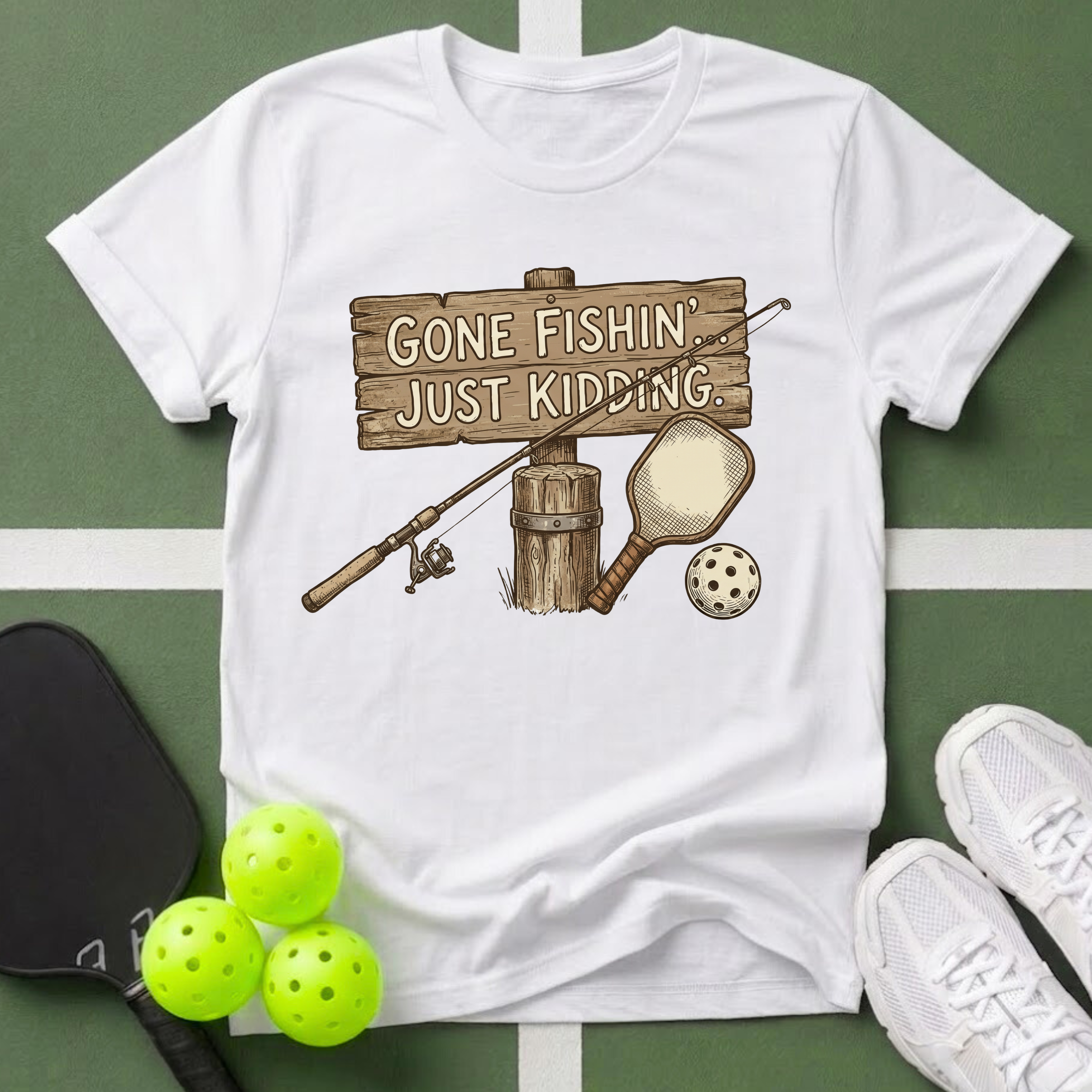 Gone Fishin' Just Kidding T-Shirt