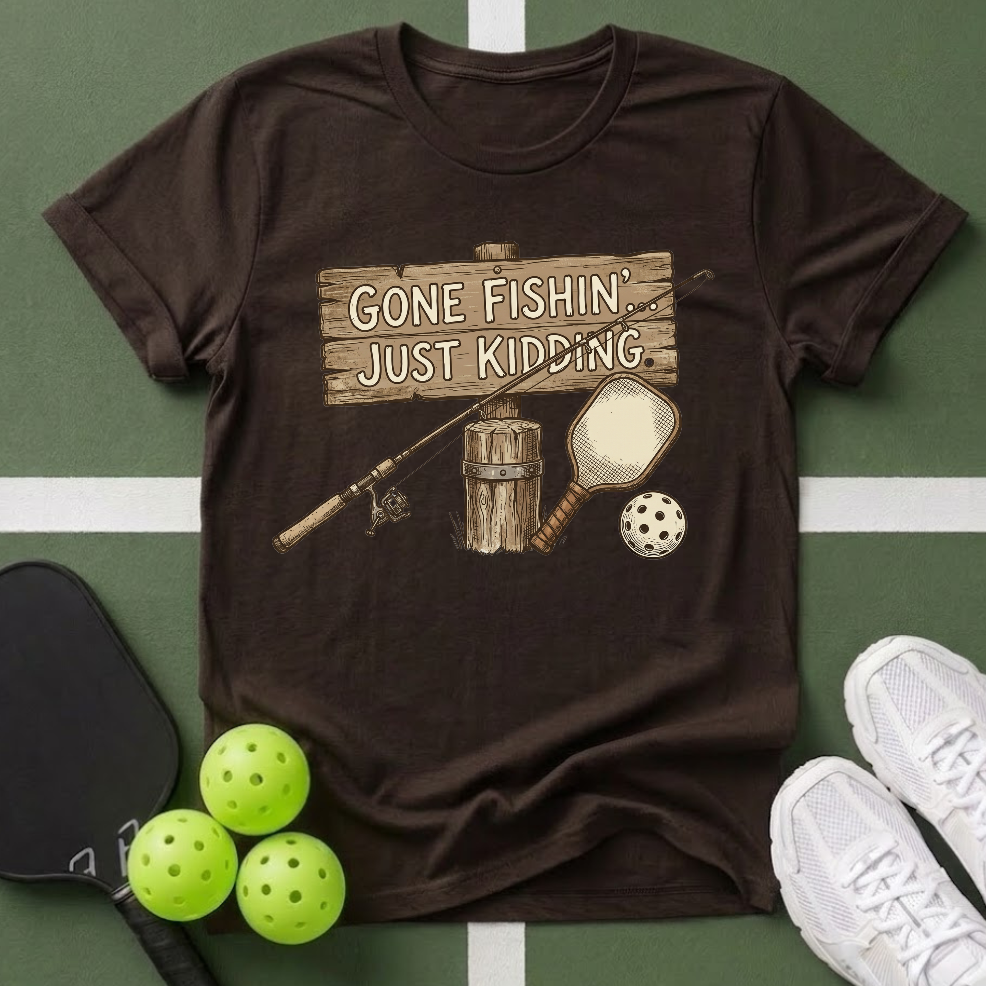 Gone Fishin' Just Kidding T-Shirt