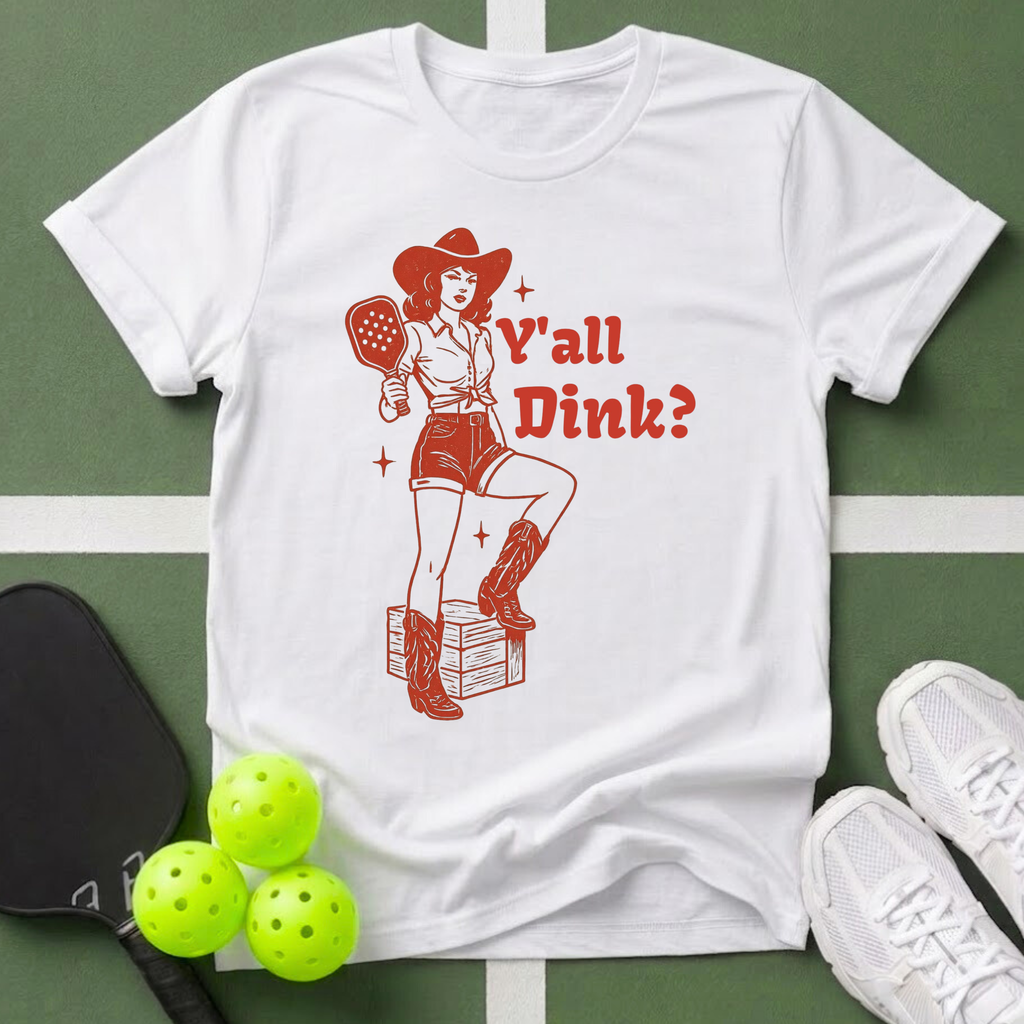 Y'all Dink? Vintage Cowirl Pickleball T-Shirt