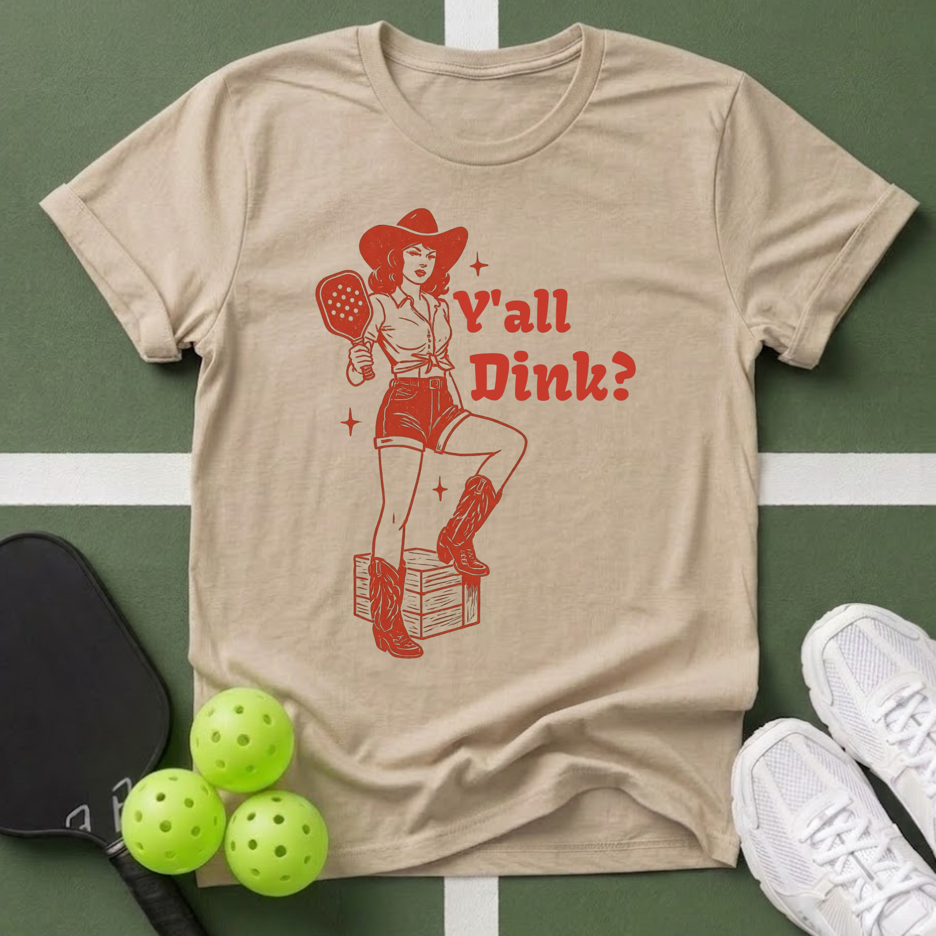 Y'all Dink? Vintage Cowirl Pickleball T-Shirt