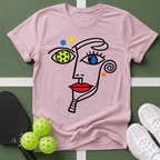 a Abstract Pickleball Face Art T-Shirt
