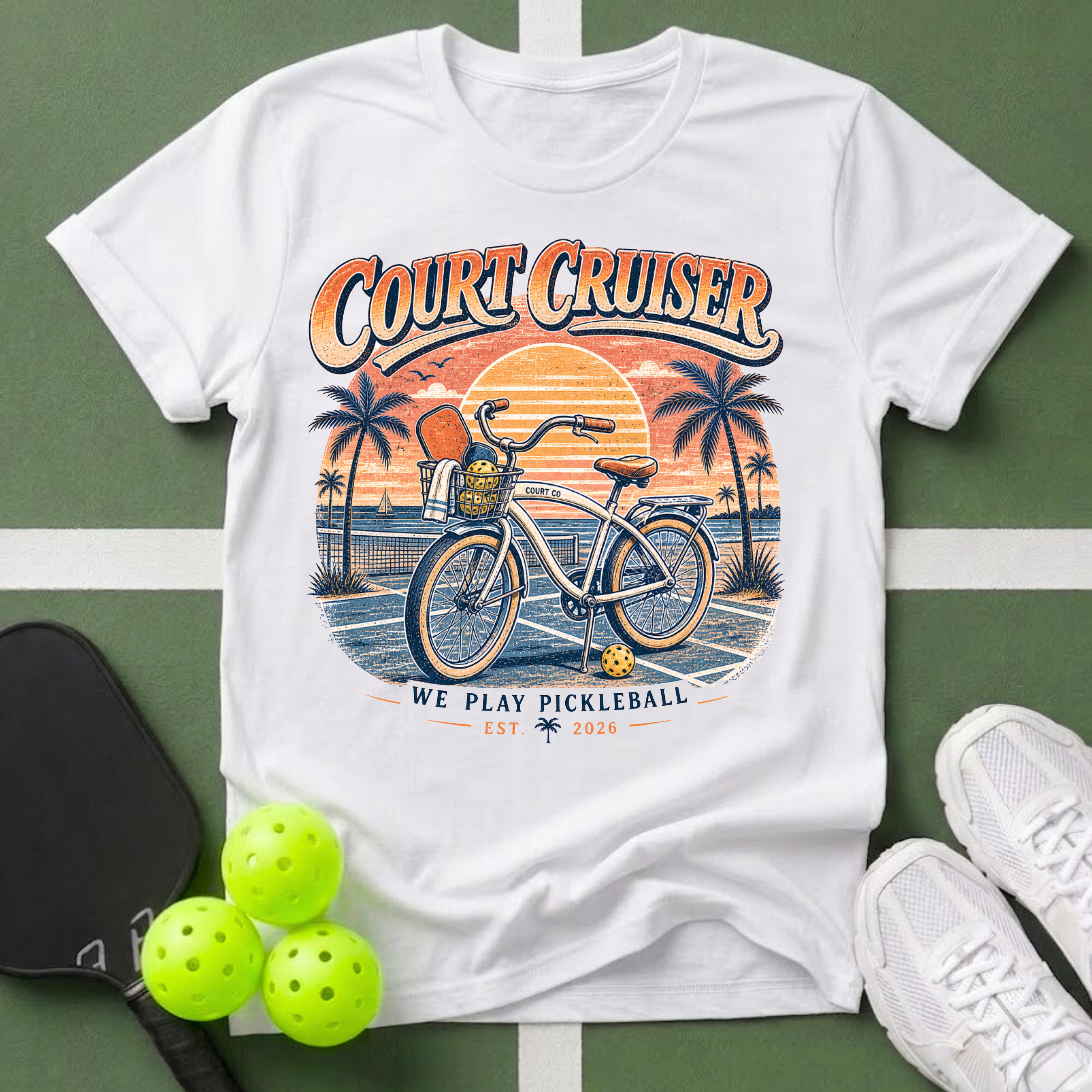 Court Cruiser Vintage Bike T-Shirt