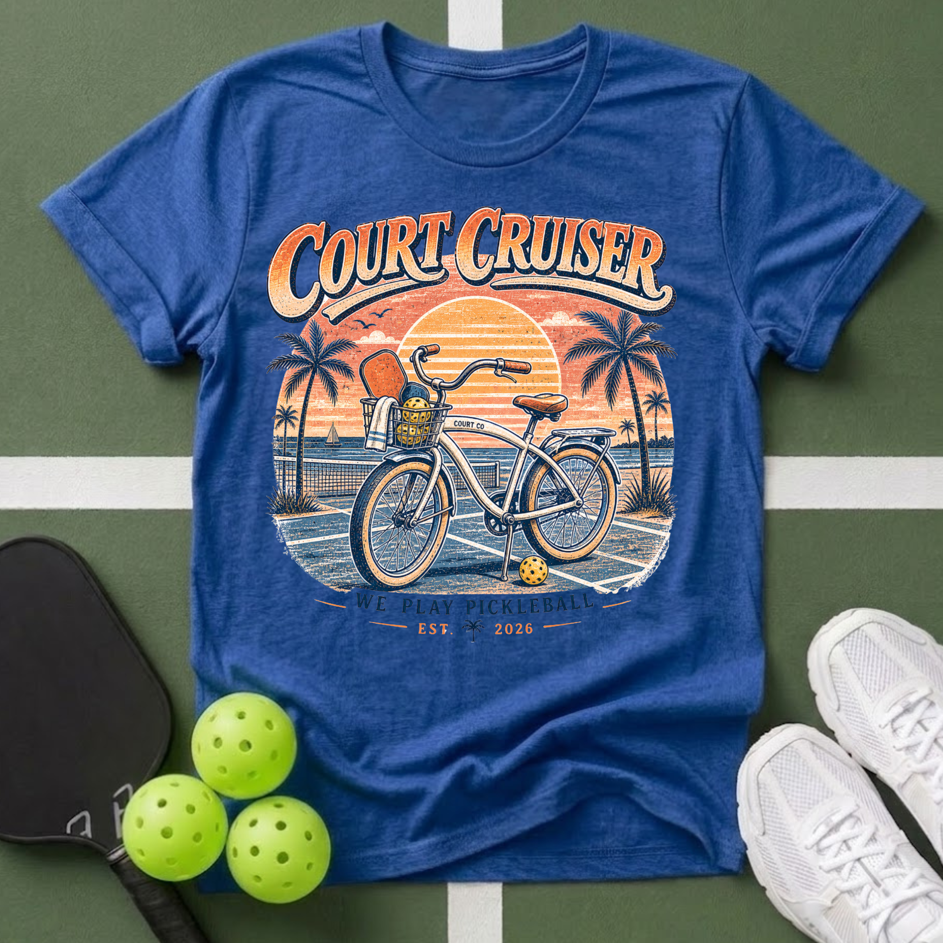Court Cruiser Vintage Bike T-Shirt