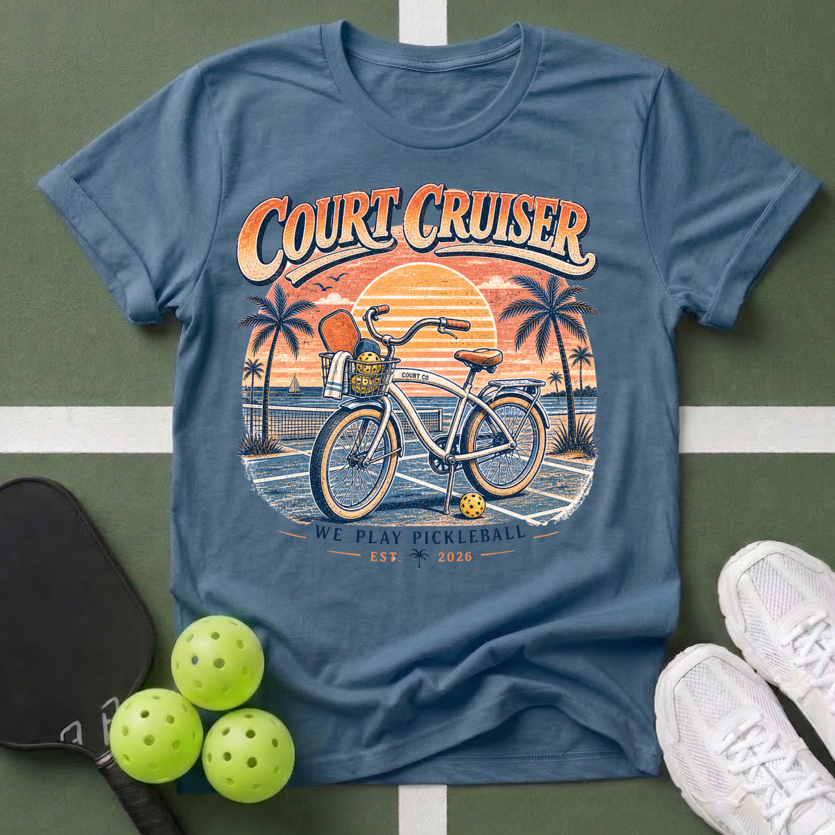 Court Cruiser Vintage Bike T-Shirt
