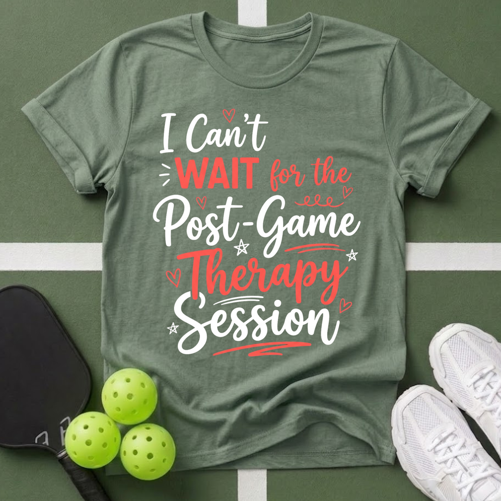 T-Shirt – "I Can’t Wait for the Post-Game Therapy Session" Athletic Mom Fan Tee
