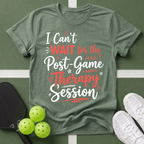 T-Shirt – "I Can’t Wait for the Post-Game Therapy Session" Athletic Mom Fan Tee