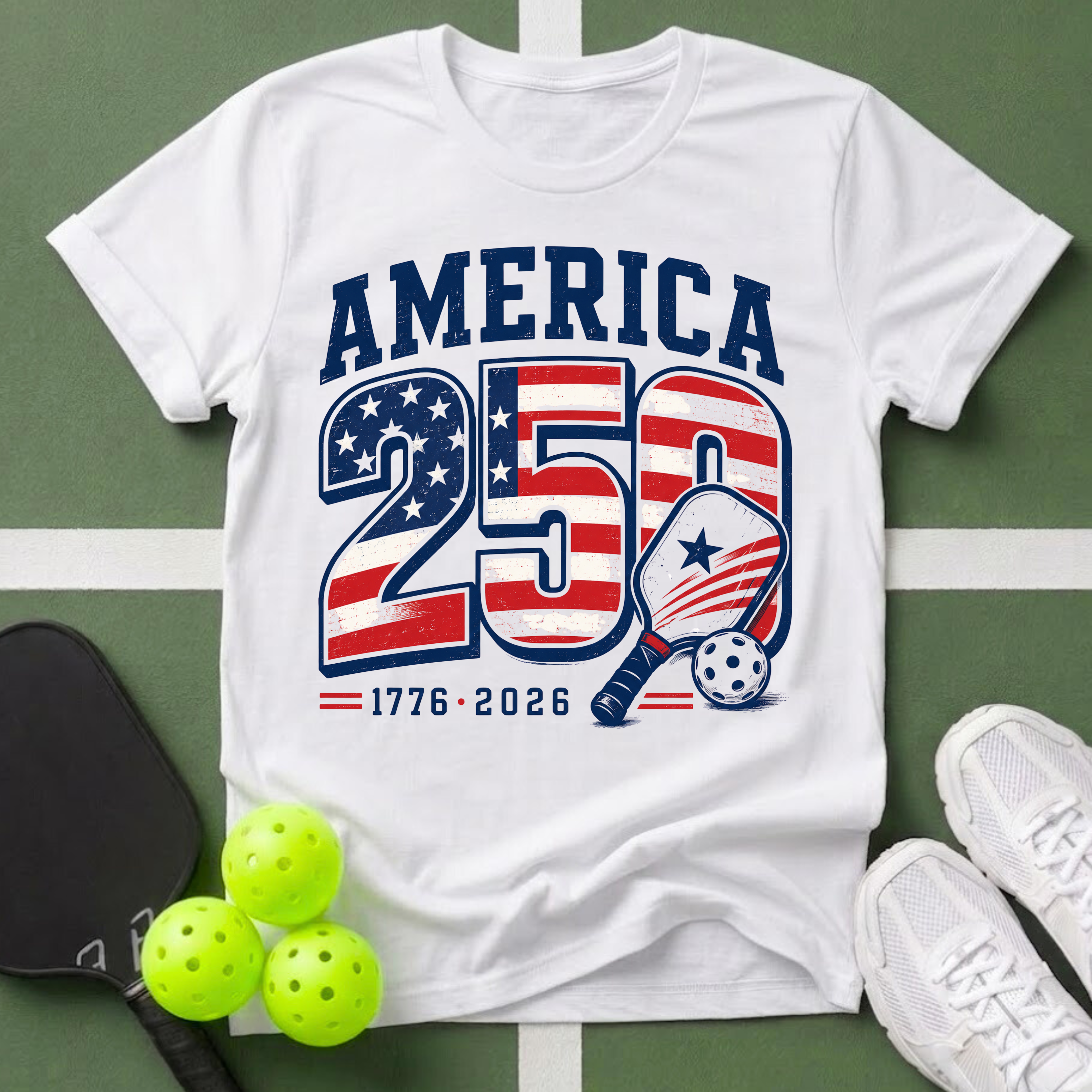 Patriotic Pickleball  1776-2026 T-Shirt