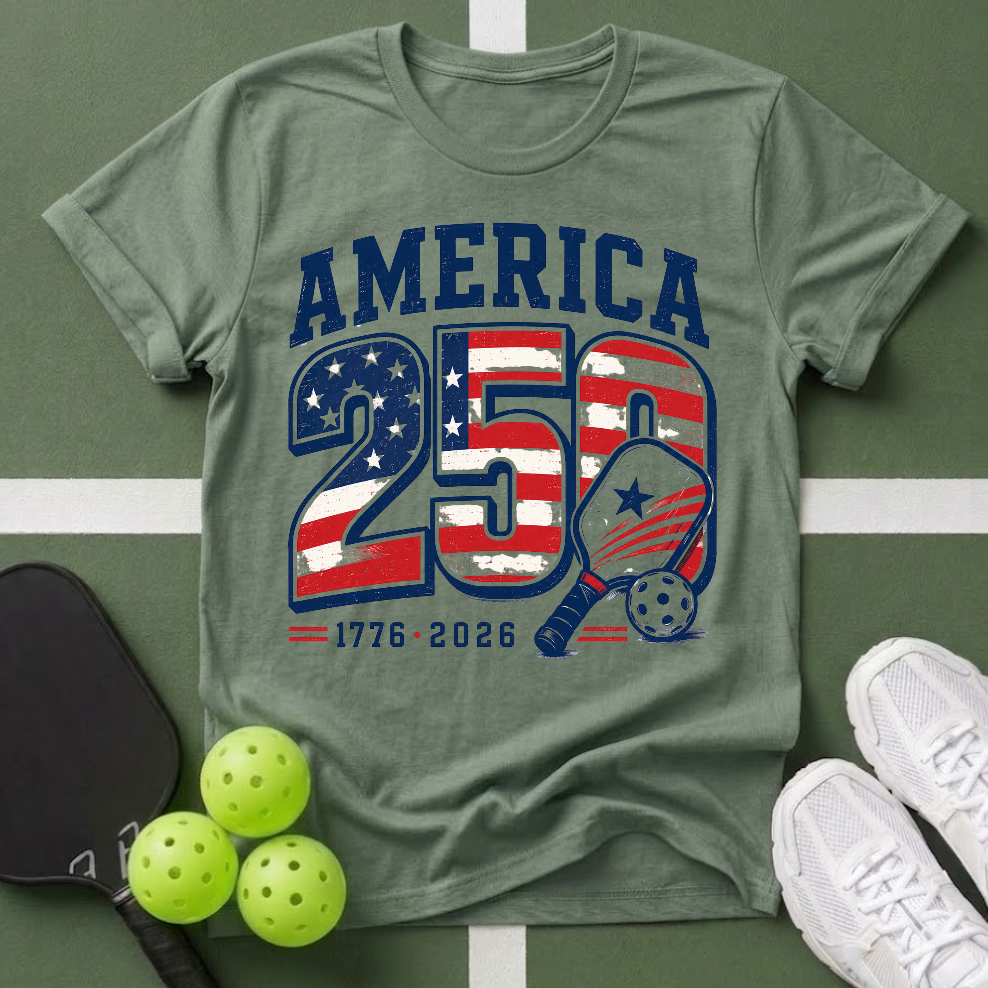 Patriotic Pickleball  1776-2026 T-Shirt