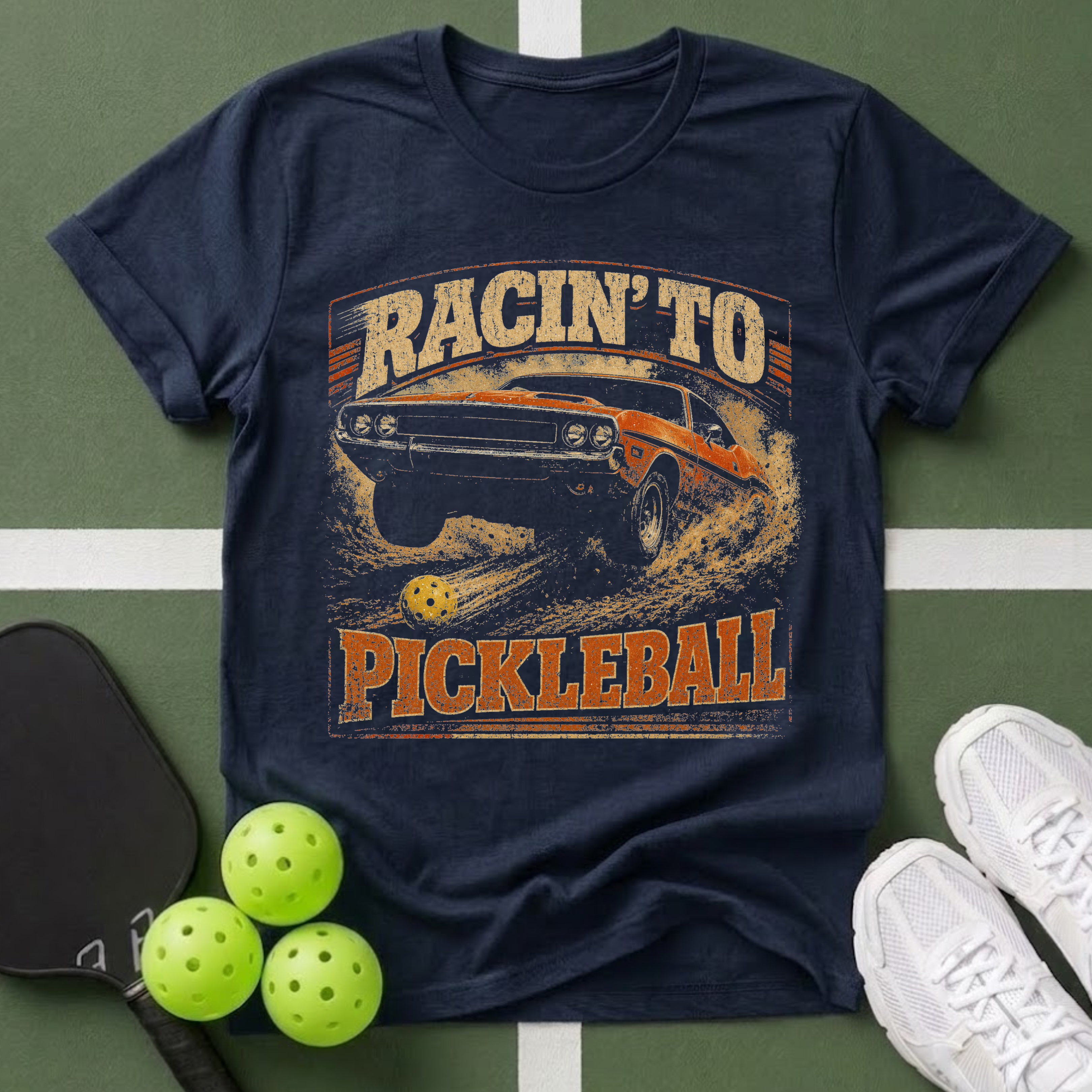 Racin' To Pickleball T‑Shirt