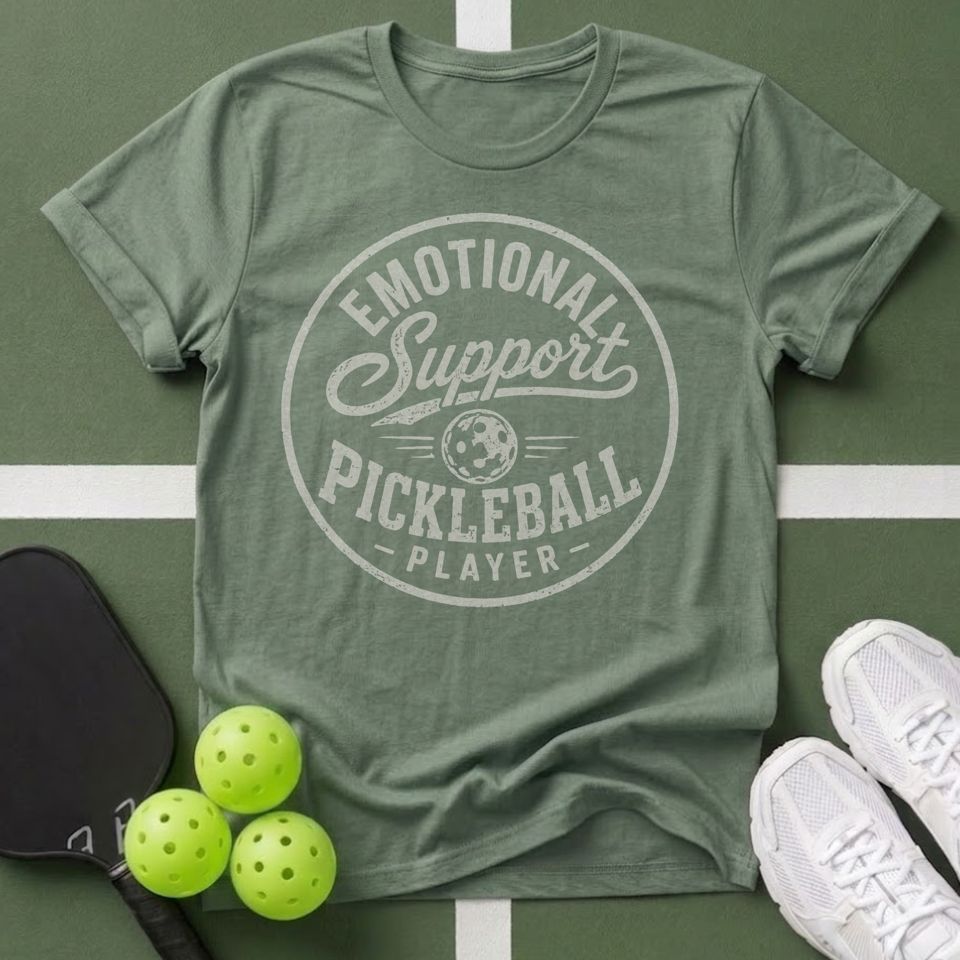 Emotional Support Pickleball Player T-Shirt