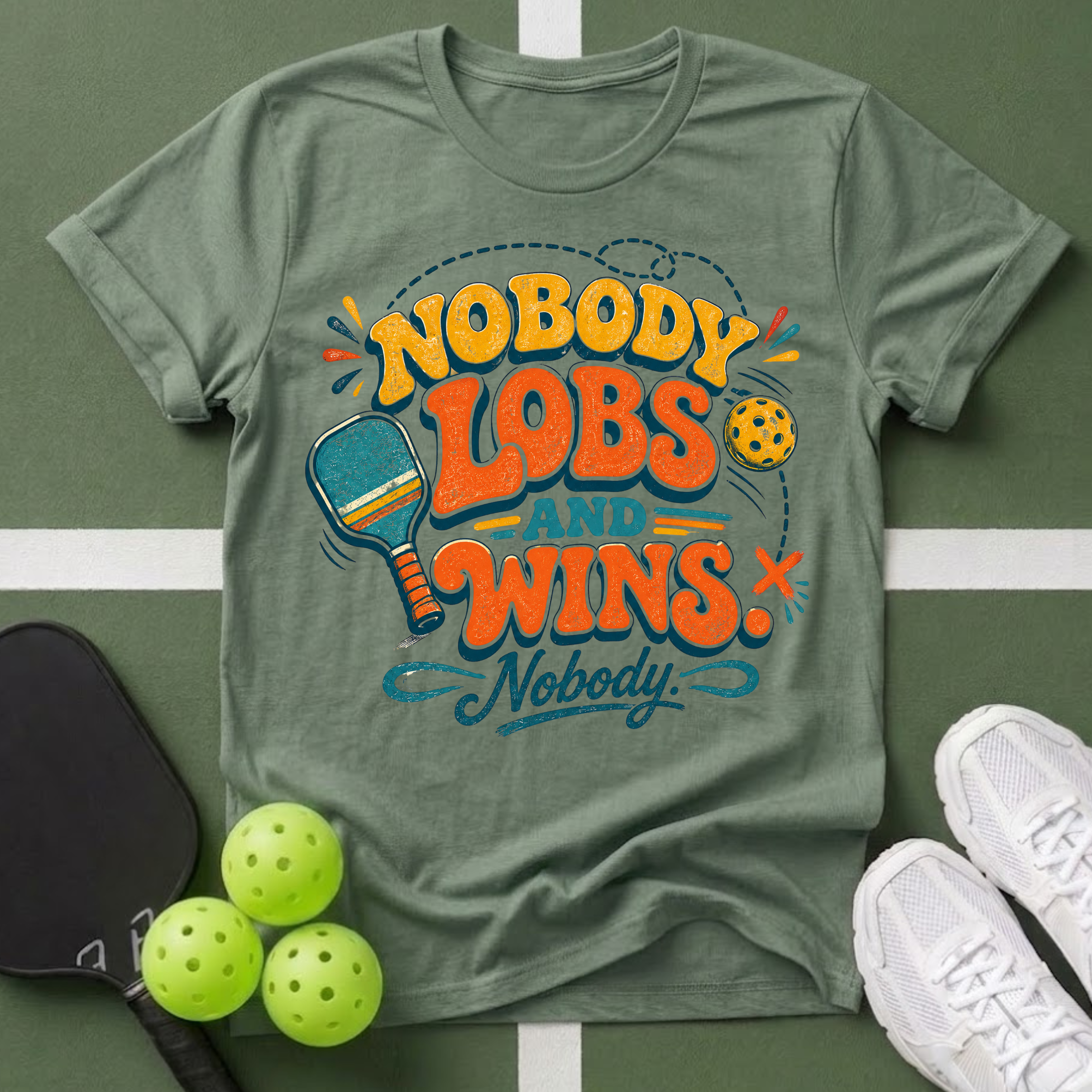 Nobody Lobs and Wins Pickleball T-Shirt
