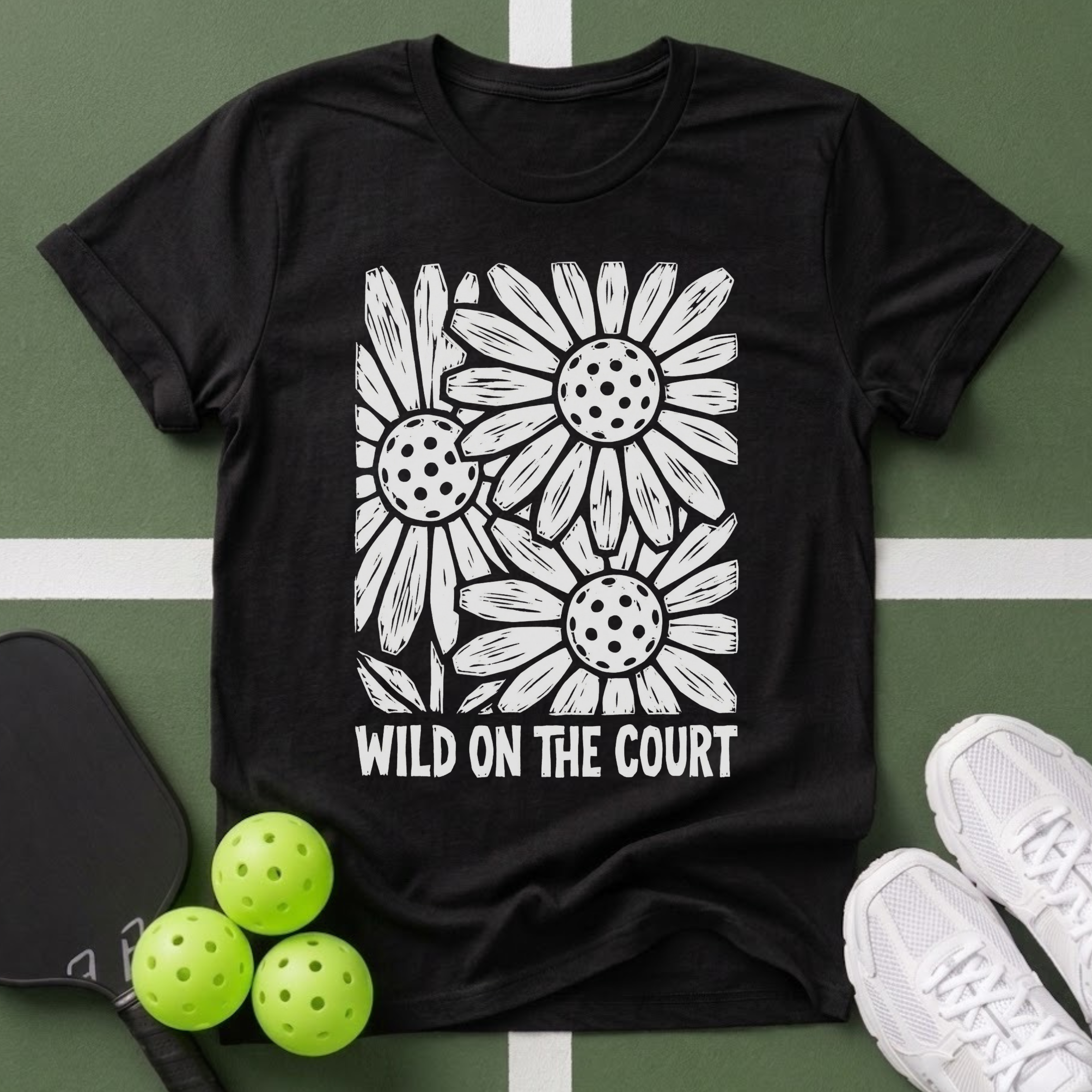 Flower Wild on the Court  T‑Shirt