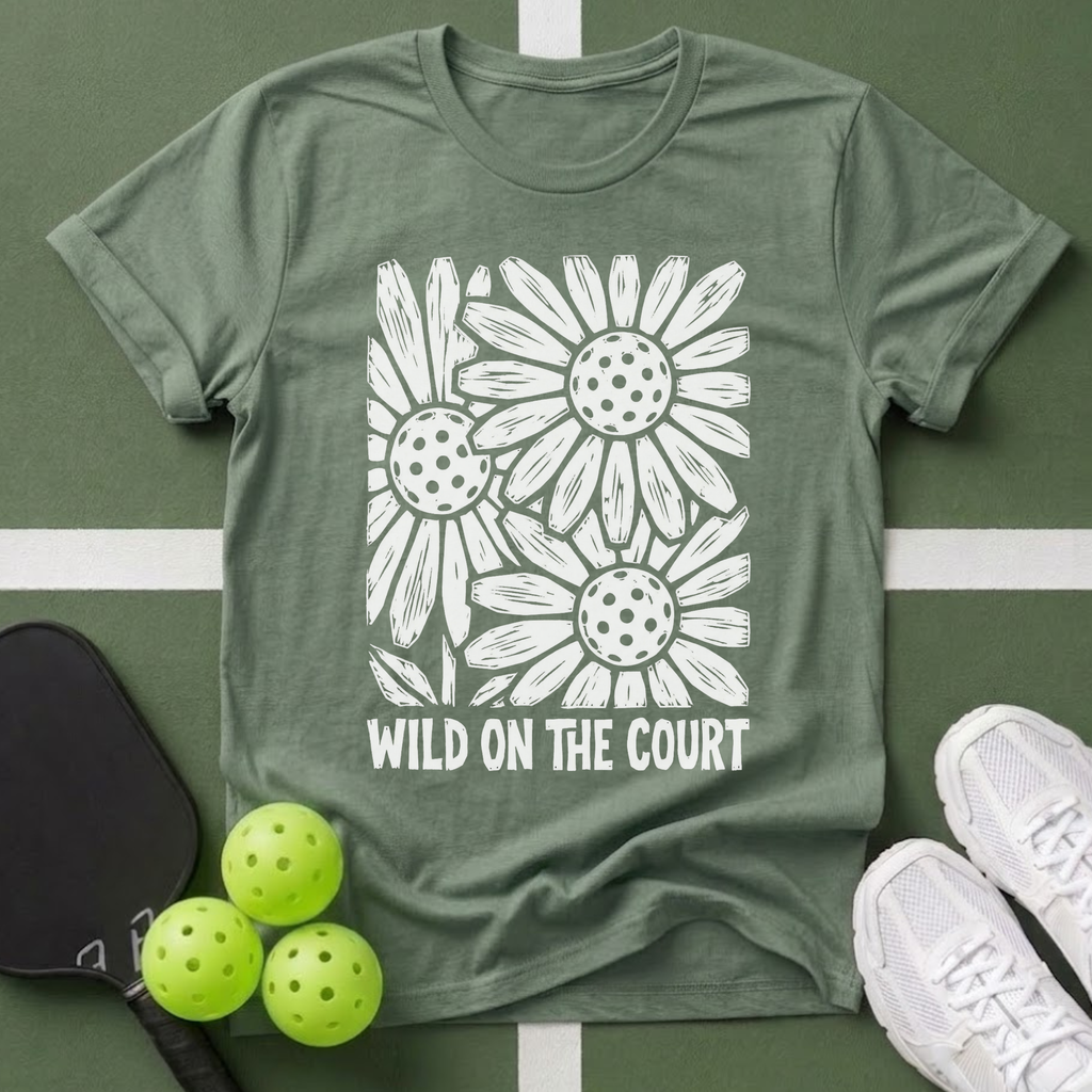 Flower Wild on the Court  T‑Shirt