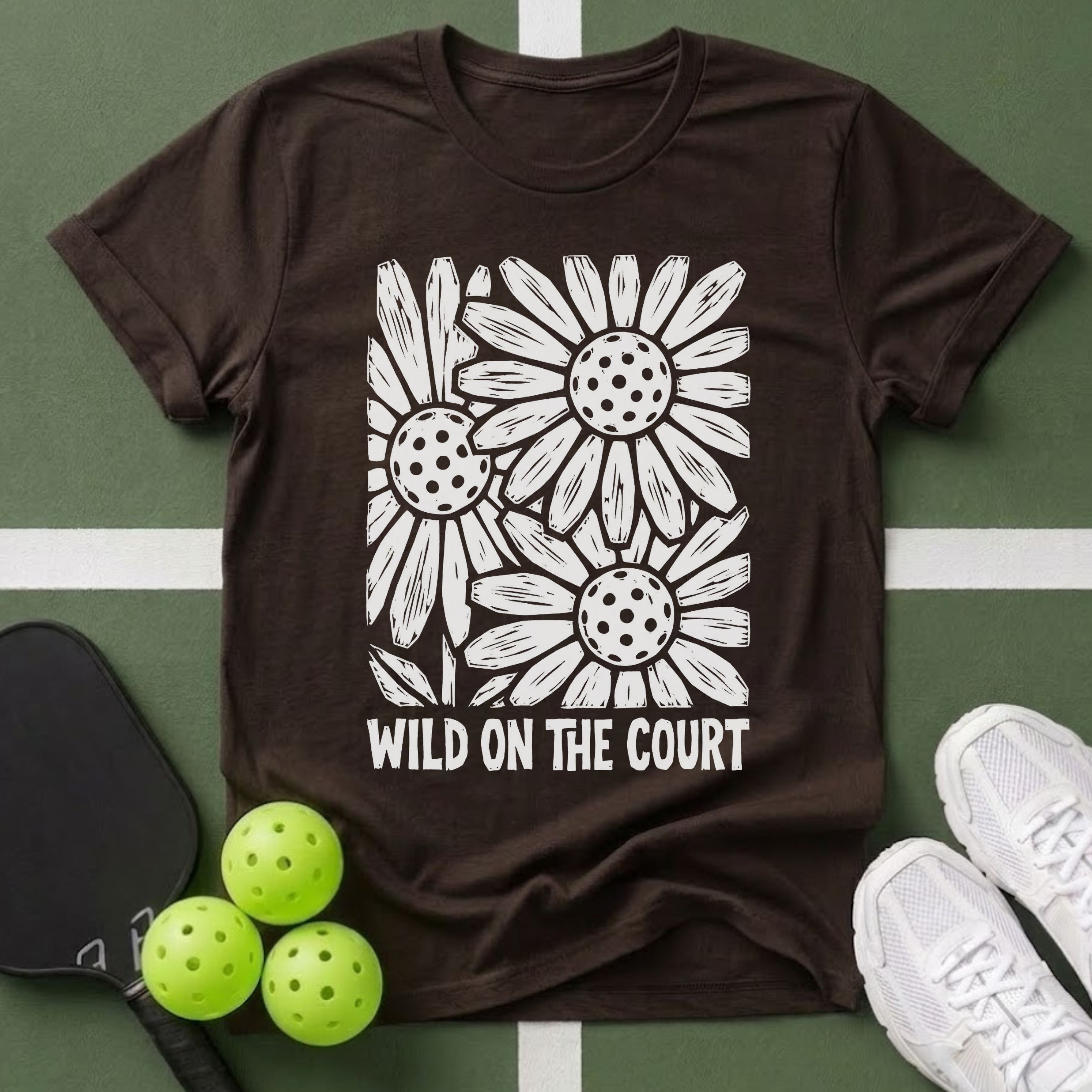 Flower Wild on the Court  T‑Shirt