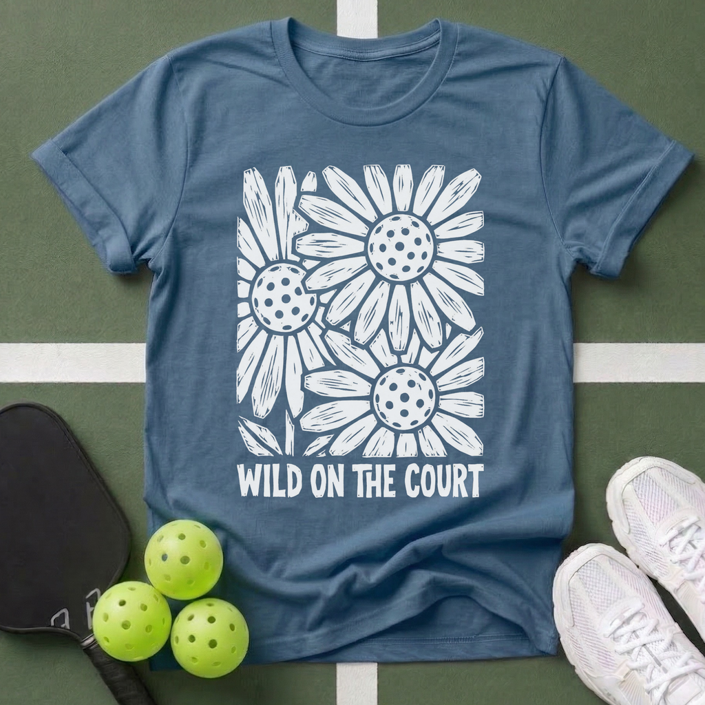 Flower Wild on the Court  T‑Shirt