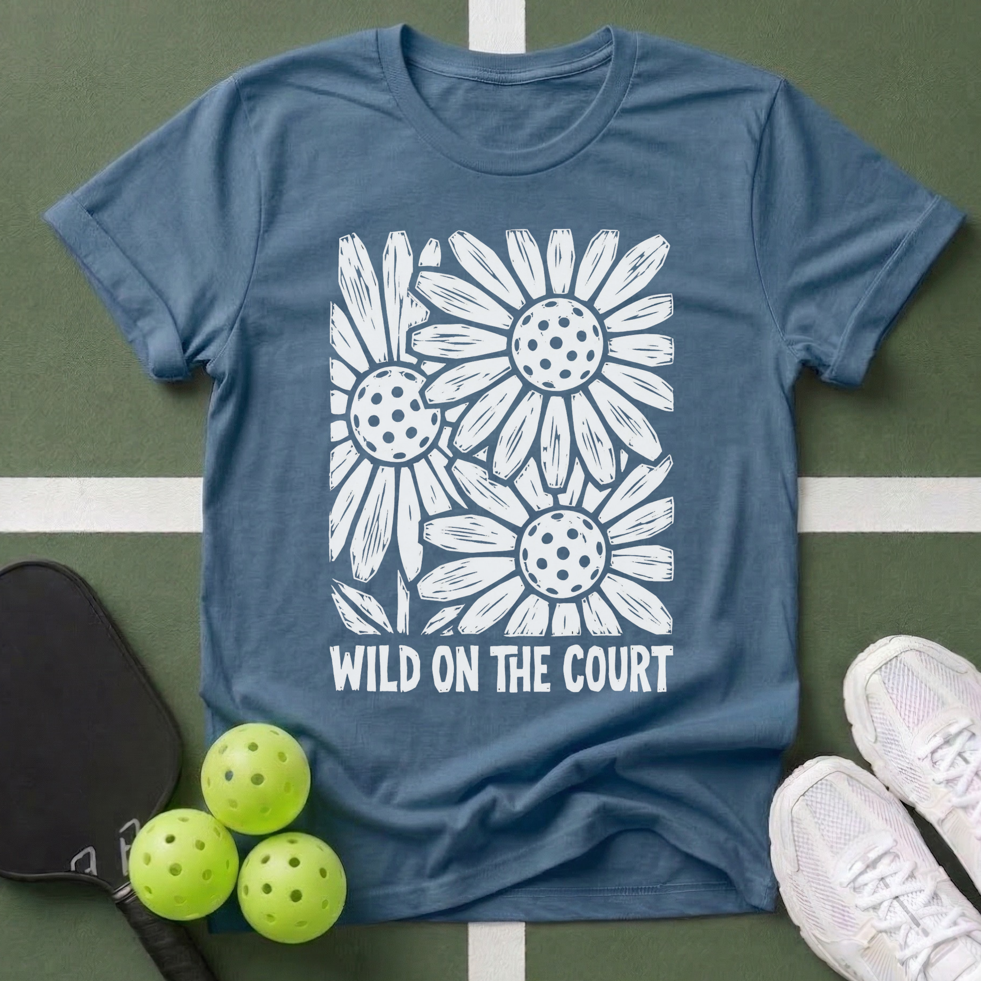 Flower Wild on the Court  T‑Shirt