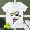 Abstract V-Neck T-Shirt