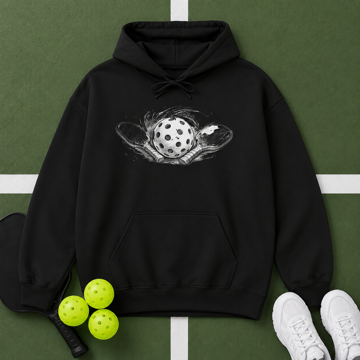 Hoodie Sketch Paddle and Ball